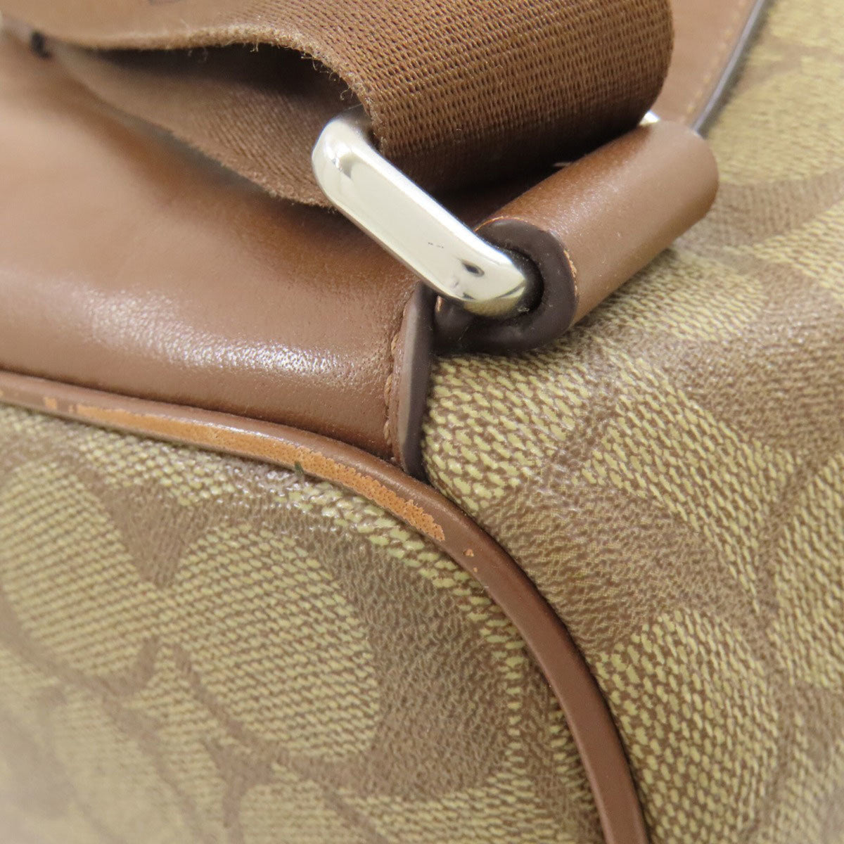 Coach Signature Brown Pvc Leather Backpack (Pre-Owned)