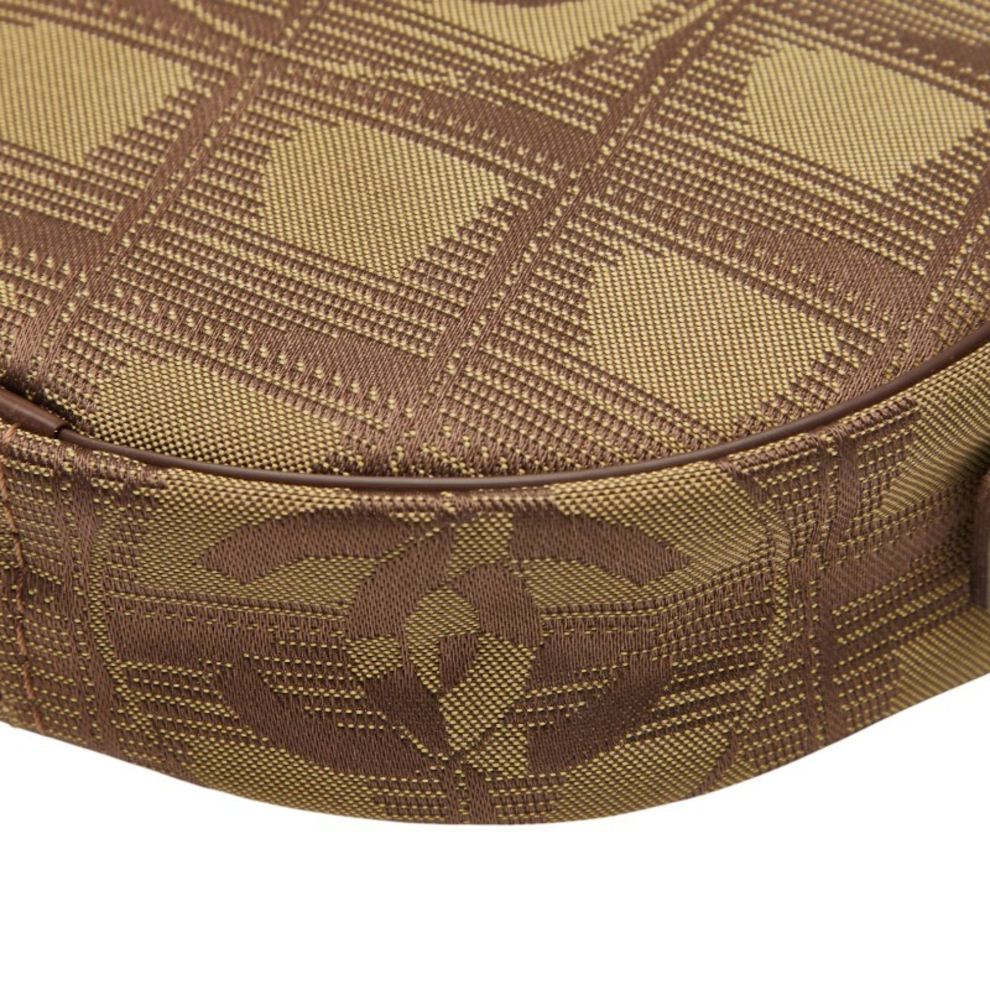 Chanel Brown Khaki Canvas Leather Pouch (Pre-Owned)
