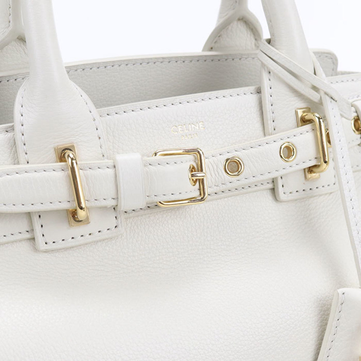 Celine White Leather Tote Bag (Pre-Owned)