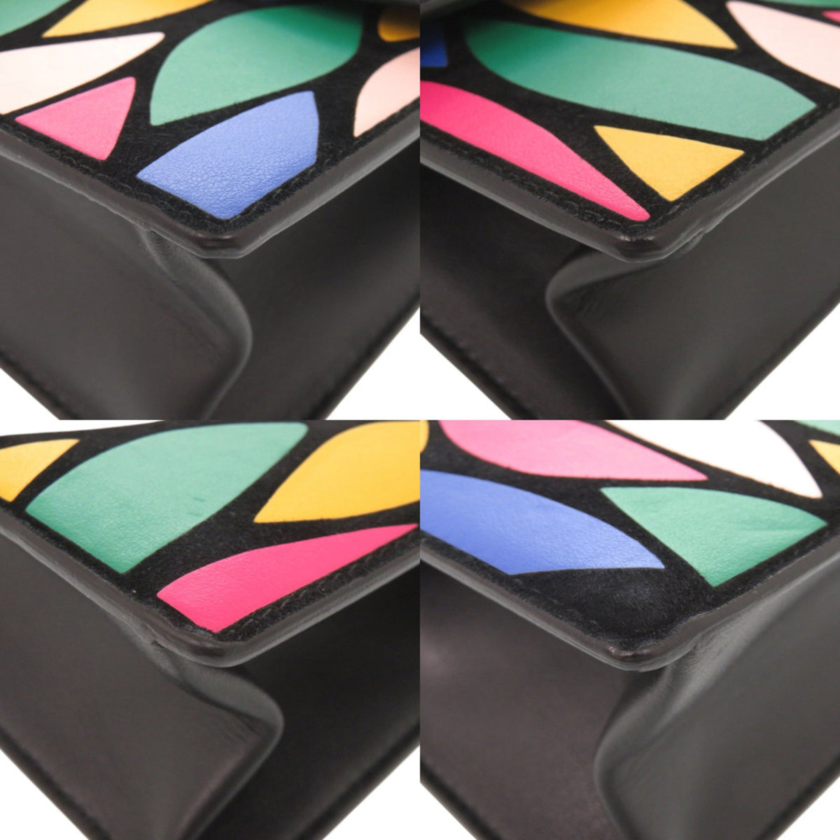 Salvatore Ferragamo Multi-Color Leather Suede Handbag Shoulder Bag (Pre-Owned)
