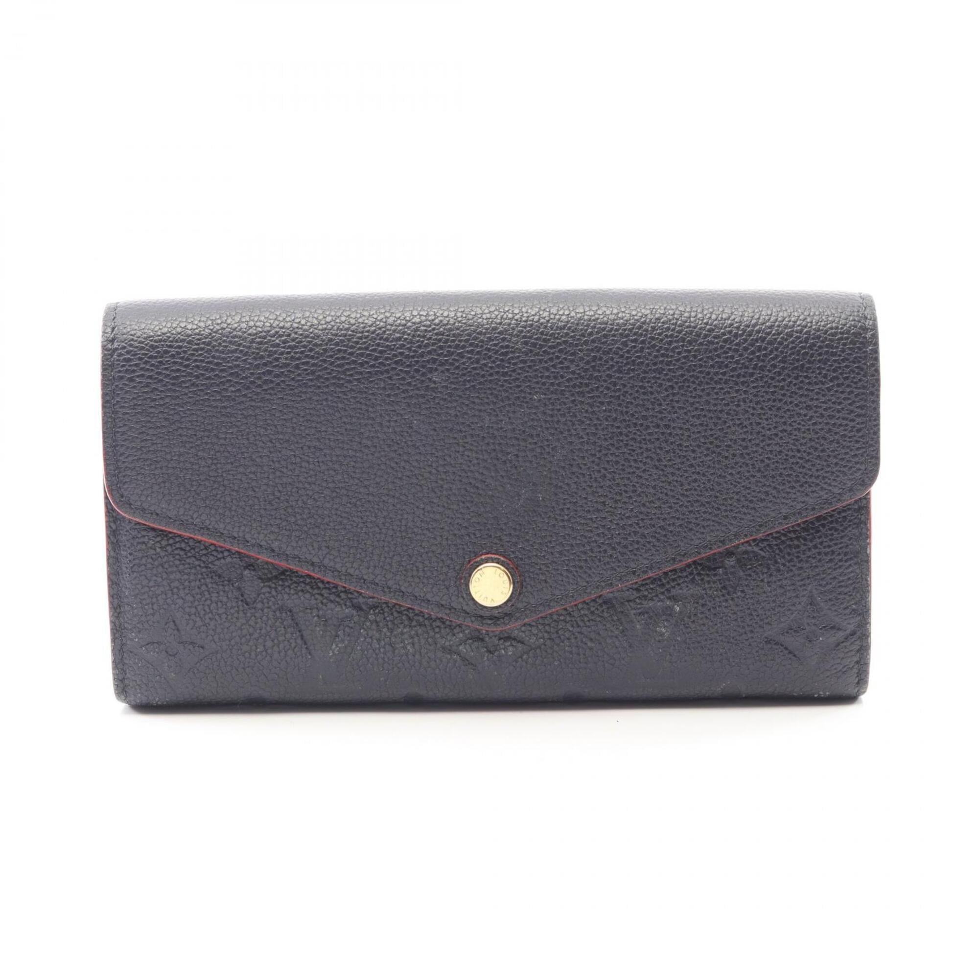 Louis Vuitton Marine Rouge Navy Monogram Empreinte Leather Long Wallet (Bi-Fold) (Pre-Owned)