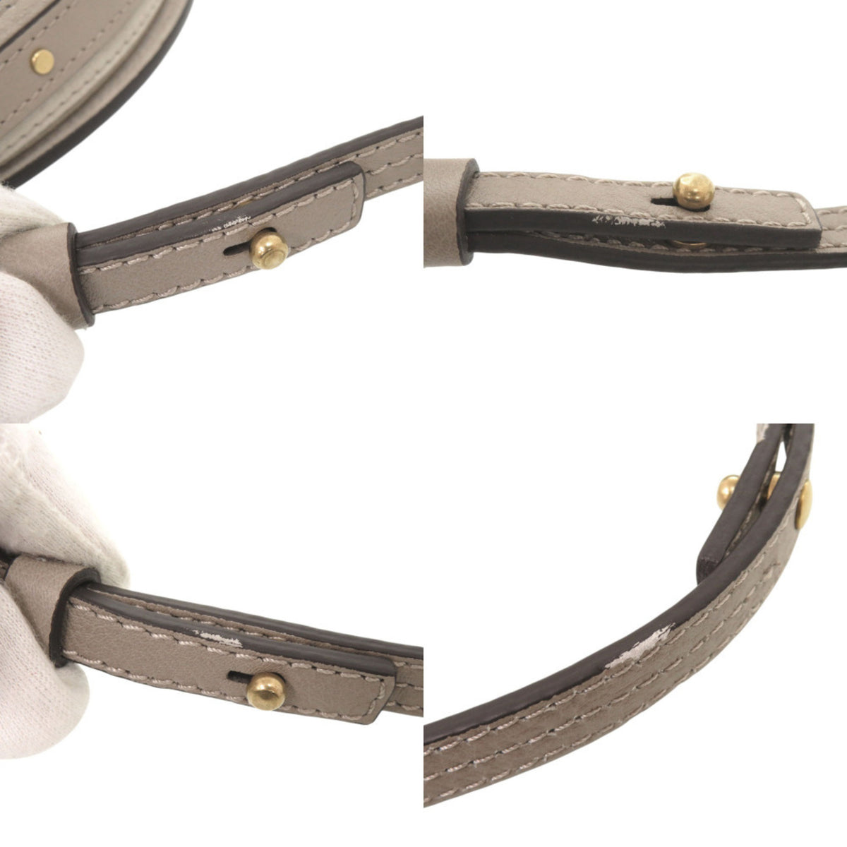 Chloé Gray Beige Suede Leather Handbag Shoulder Bag (Pre-Owned)