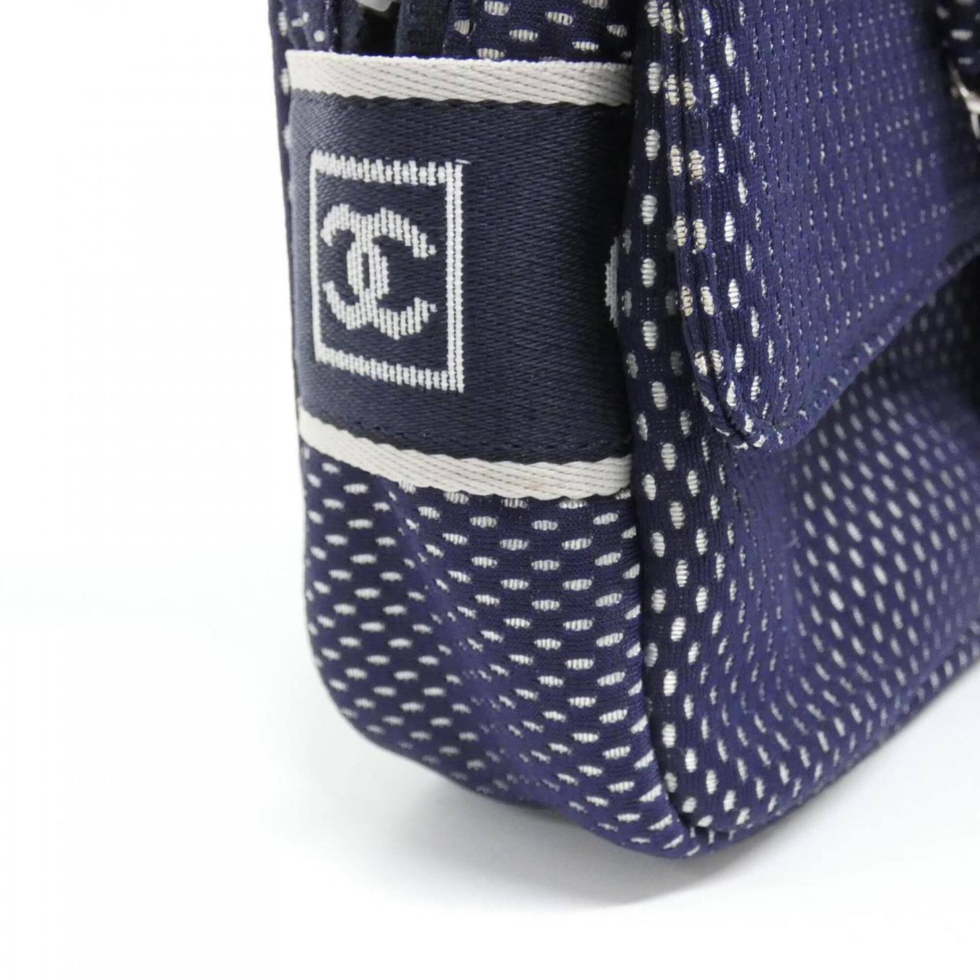 Chanel Navy Canvas Shoulder Bag (Pre-Owned)