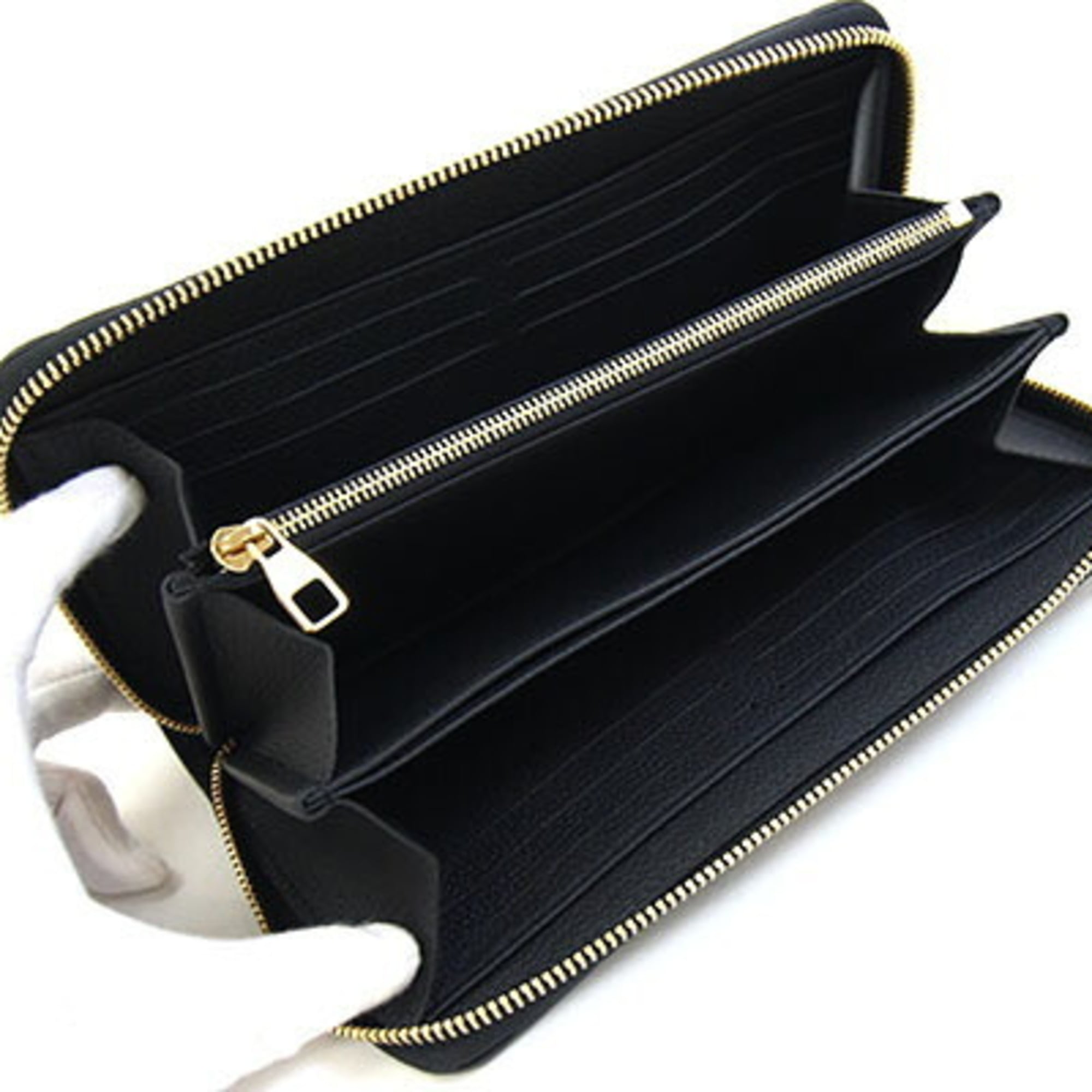 Louis Vuitton Black Noir Monogram Empreinte Leather Long Wallet (Bi-Fold) (Pre-Owned)