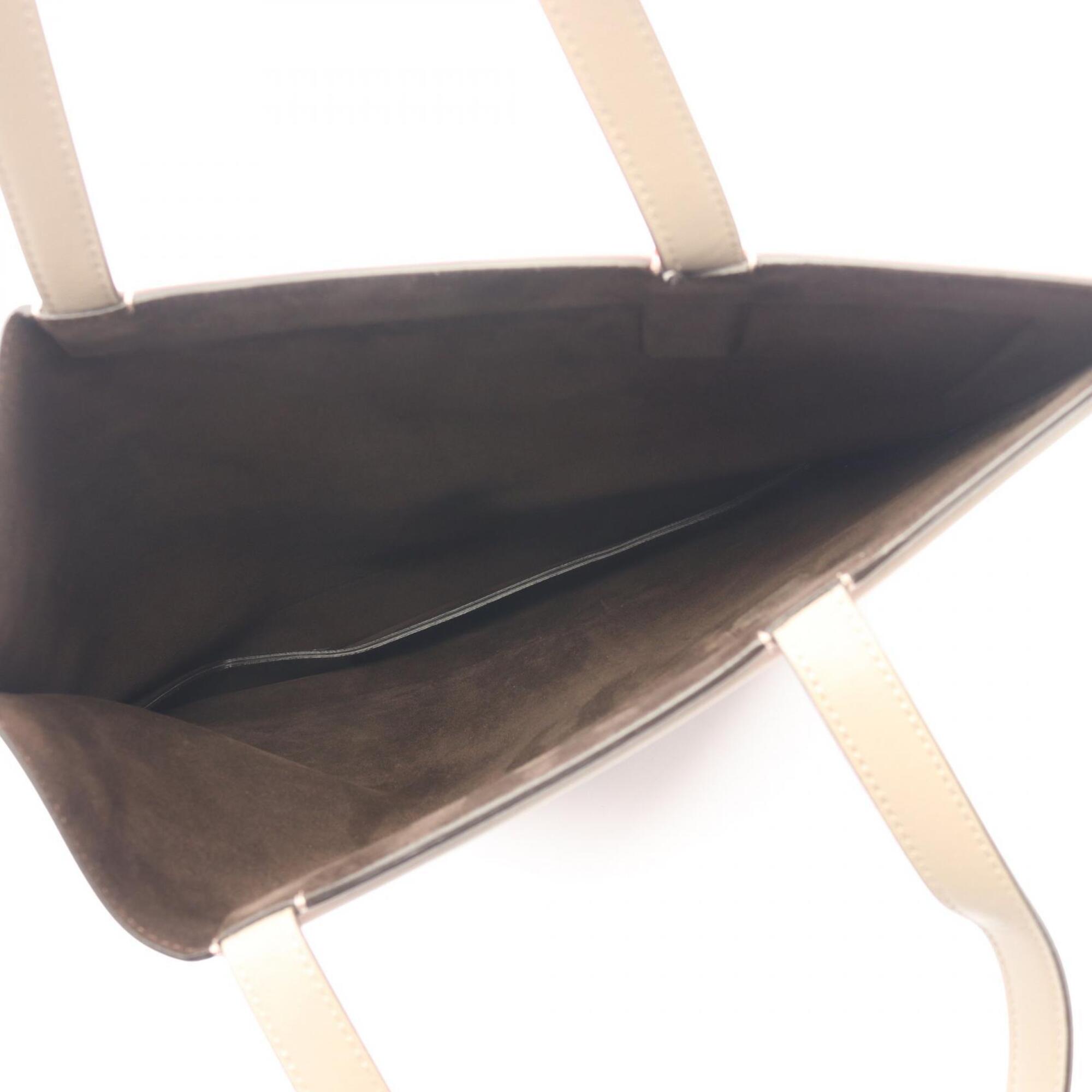 Fendi Beige Blue Red Color Leather Handbag Tote Bag (Pre-Owned)
