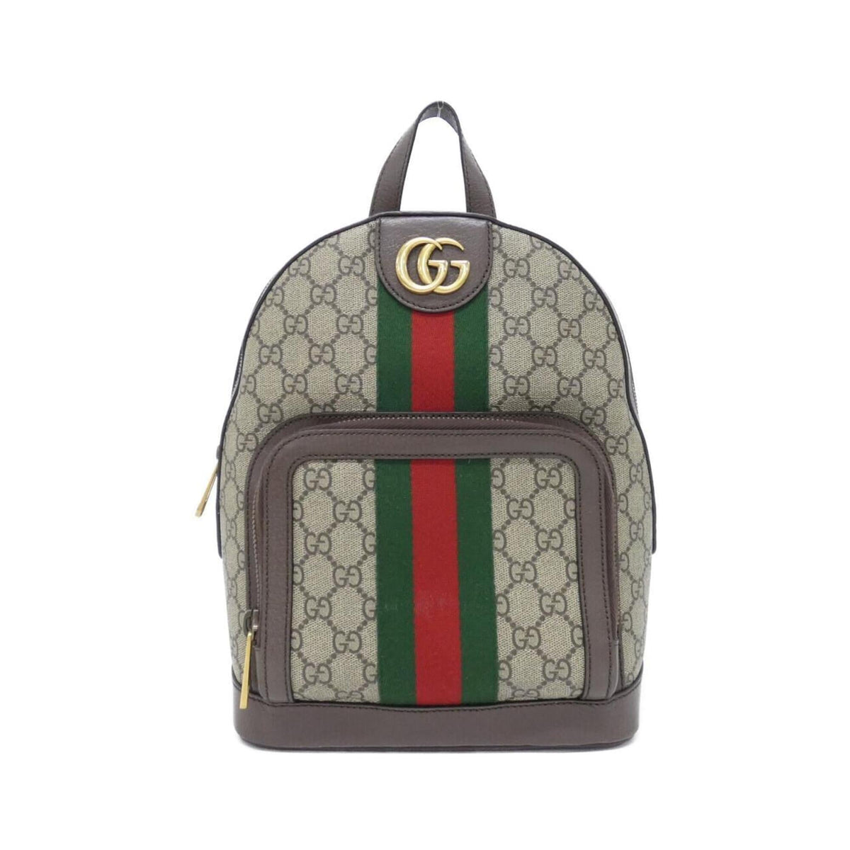 Gucci Beige Brown Gg Supreme Leather Backpack (Pre-Owned)