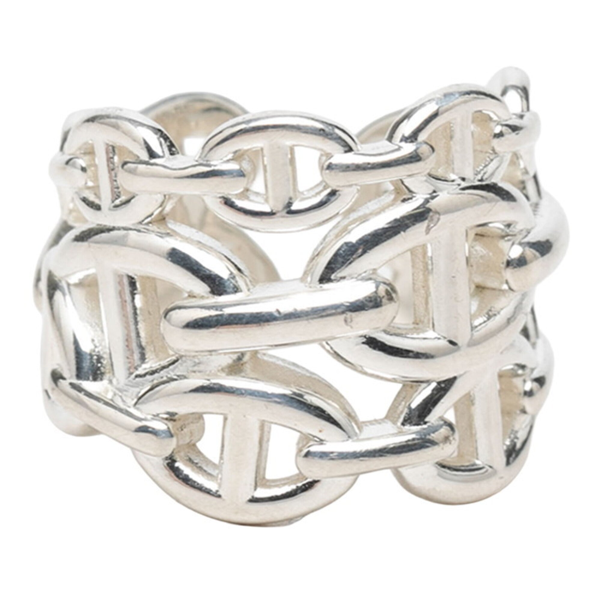 Hermes Silver 925 Band Ring (Pre-Owned)