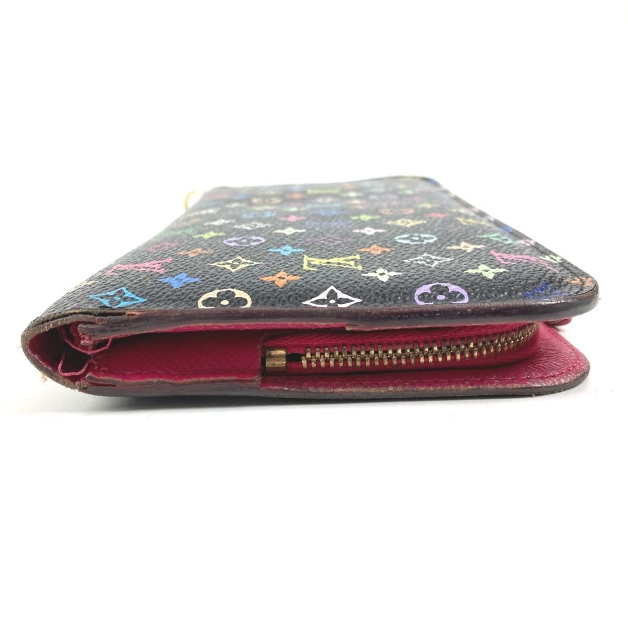 Louis Vuitton Black Pink Monogram Multicolore Long Wallet (Bi-Fold) (Pre-Owned)