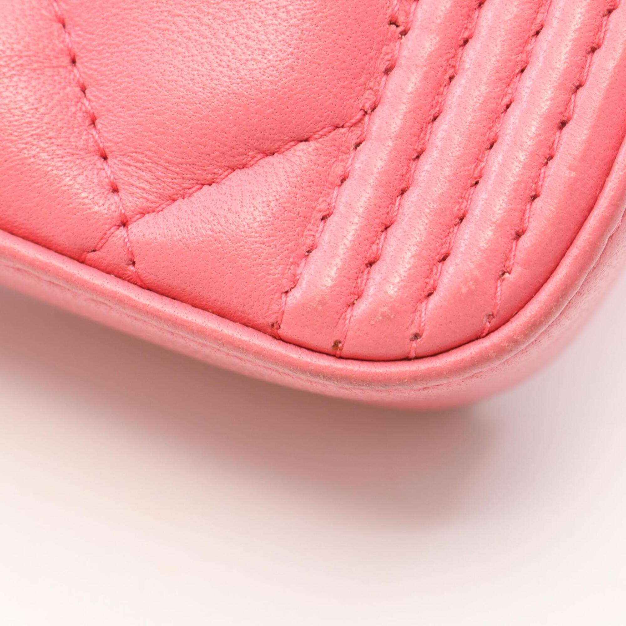 Chanel Pink Leather Handbag Shoulder Bag (Pre-Owned)