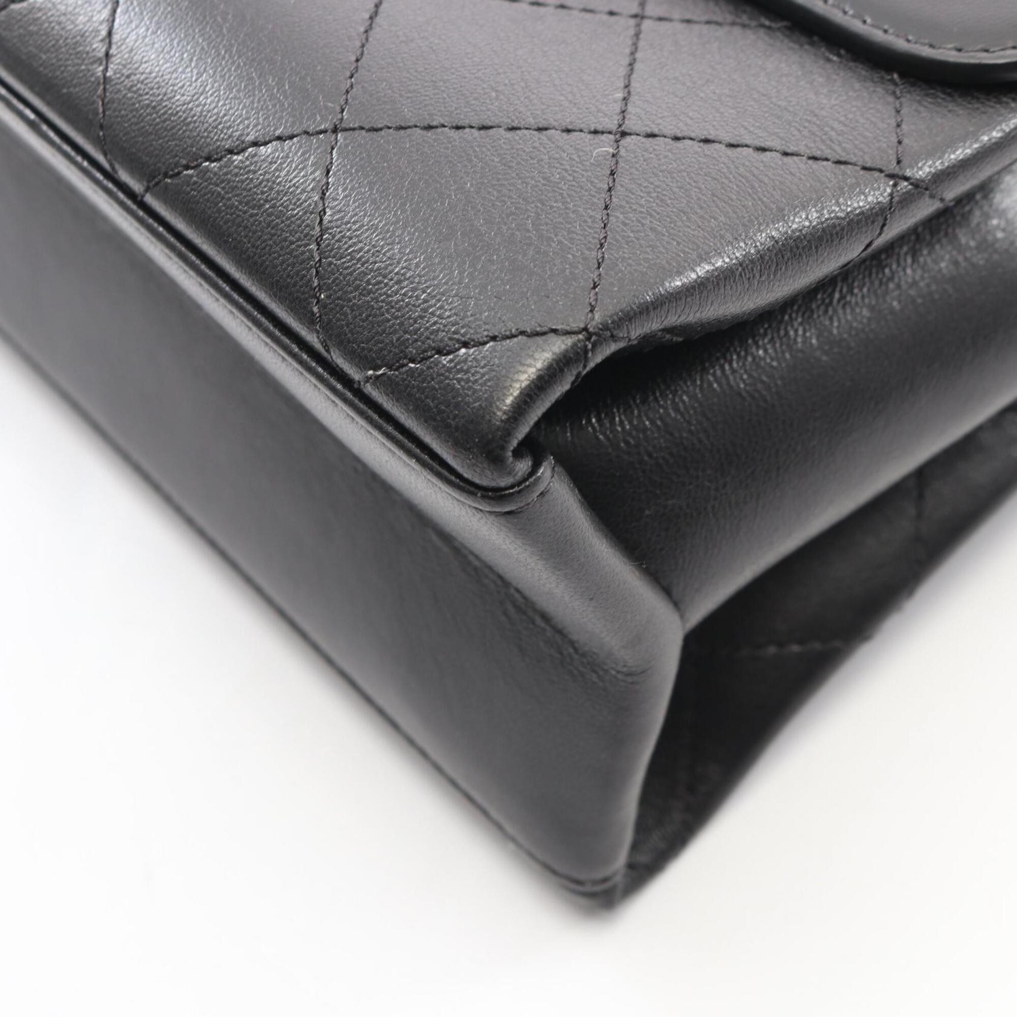 Chanel Black Leather Handbag Shoulder Bag (Pre-Owned)