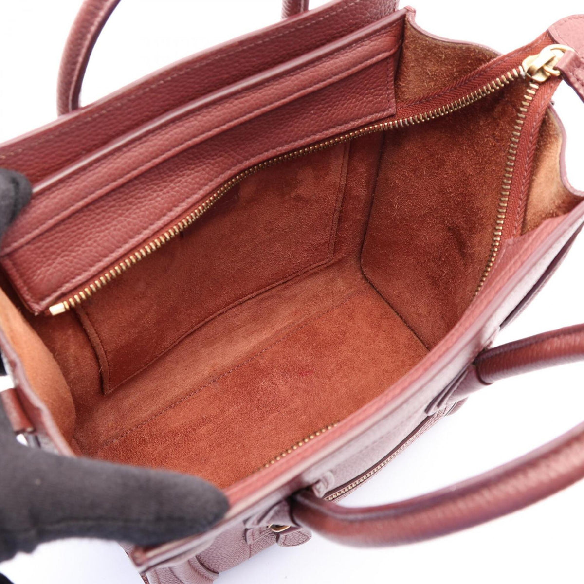 Celine Bordeaux Leather Handbag (Pre-Owned)