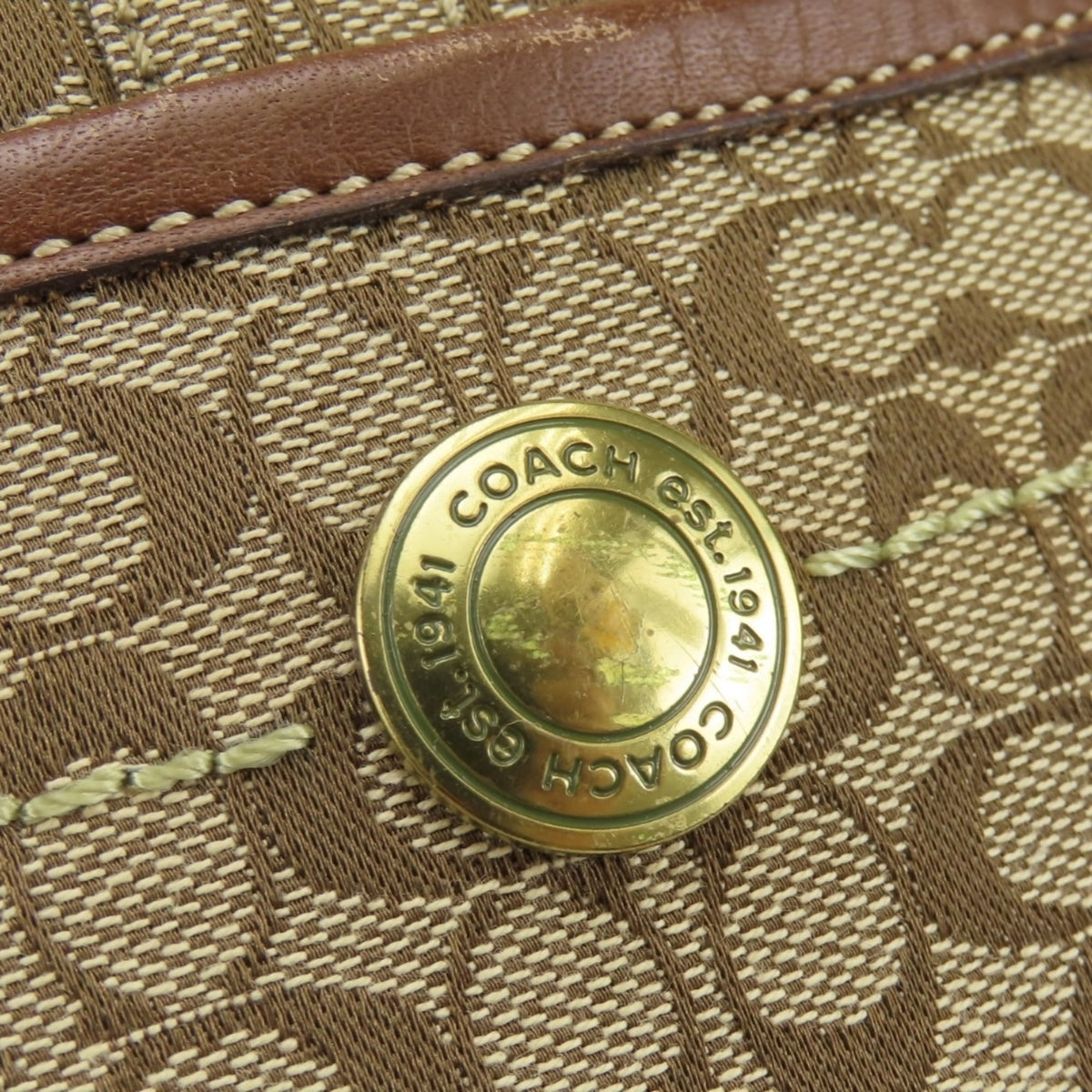 Coach Brown Canvas Leather Shoulder Bag (Pre-Owned)