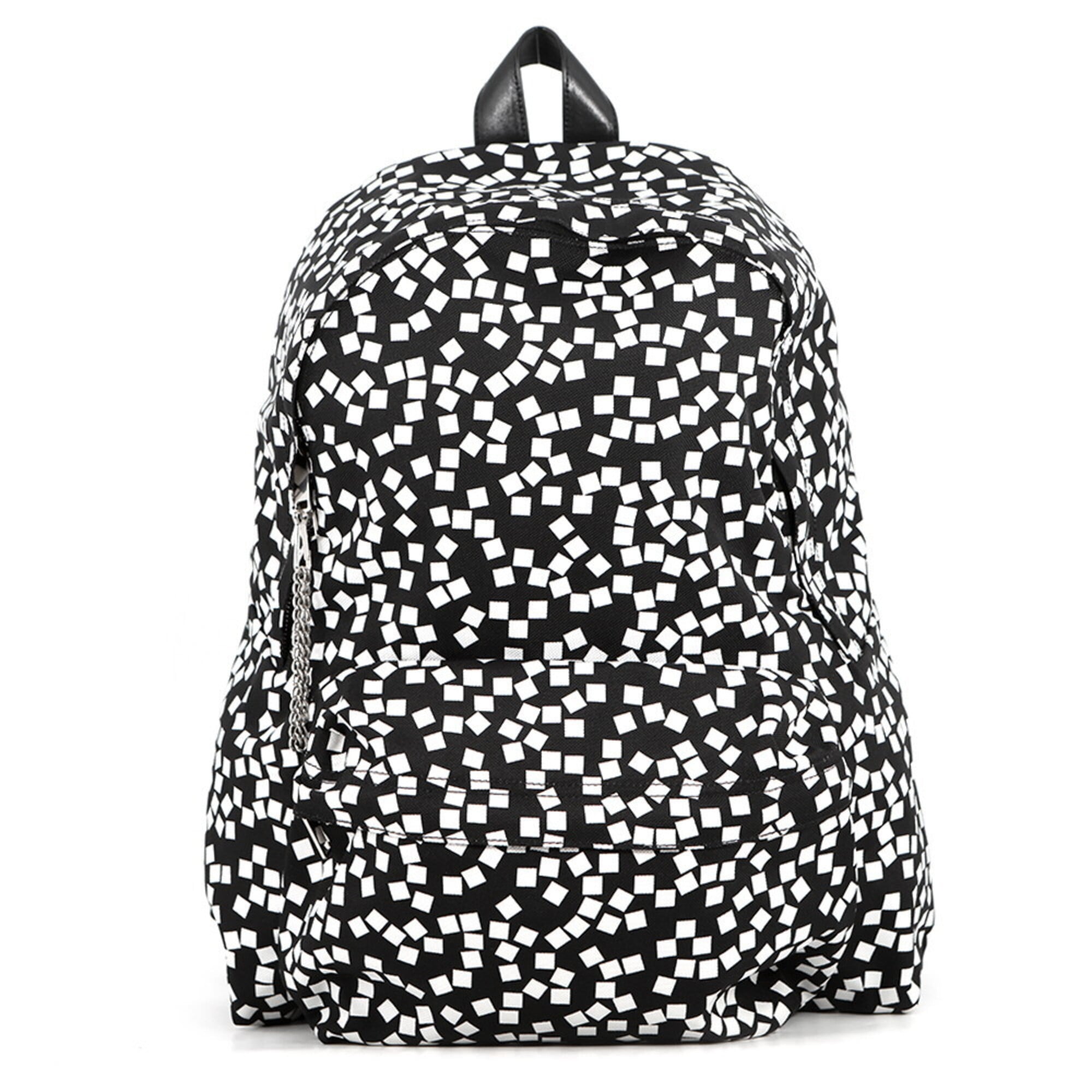 Celine Black White Nylon Canvas Leather Backpack (Pre-Owned)
