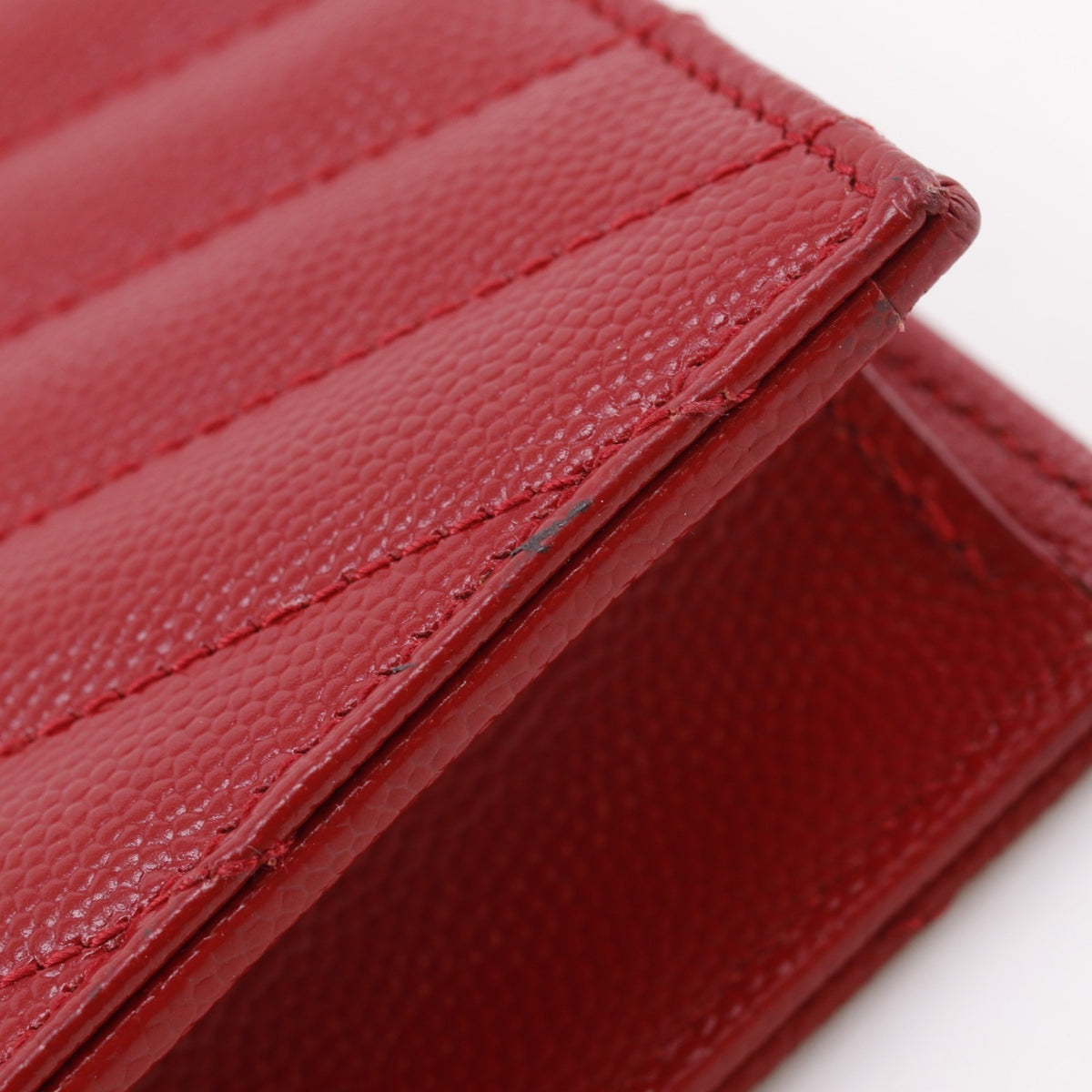 Yves Saint Laurent Red Color Leather Shoulder Bag (Pre-Owned)