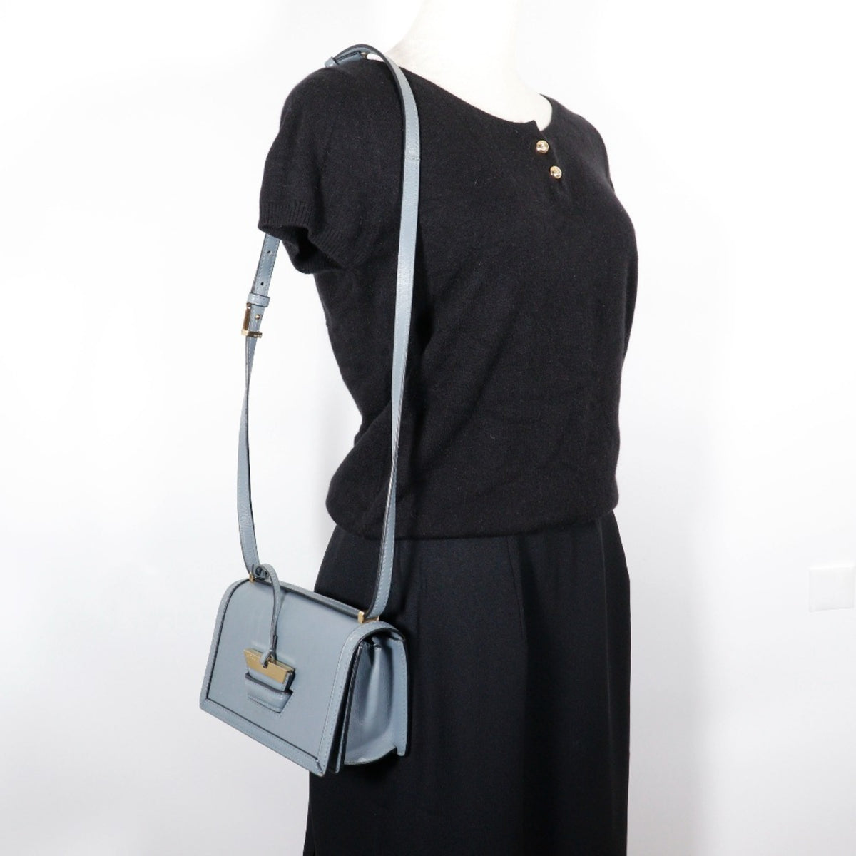 Loewe Light Blue Stone Blue Leather Shoulder Bag (Pre-Owned)