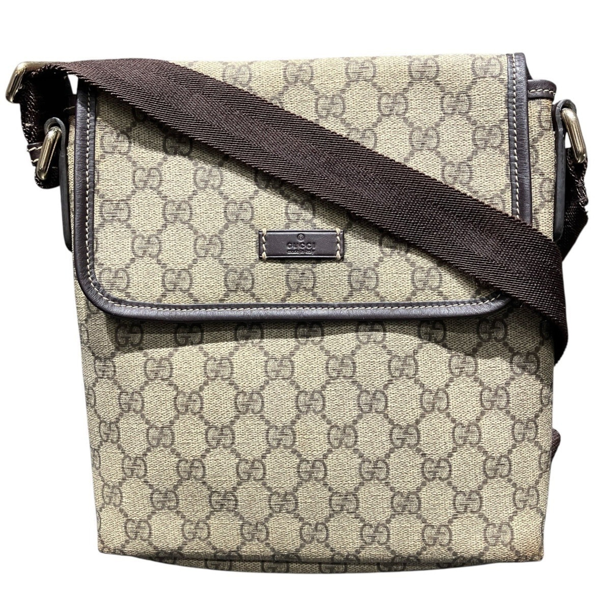 Gucci Beige Brown Pvc Leather Shoulder Bag (Pre-Owned)