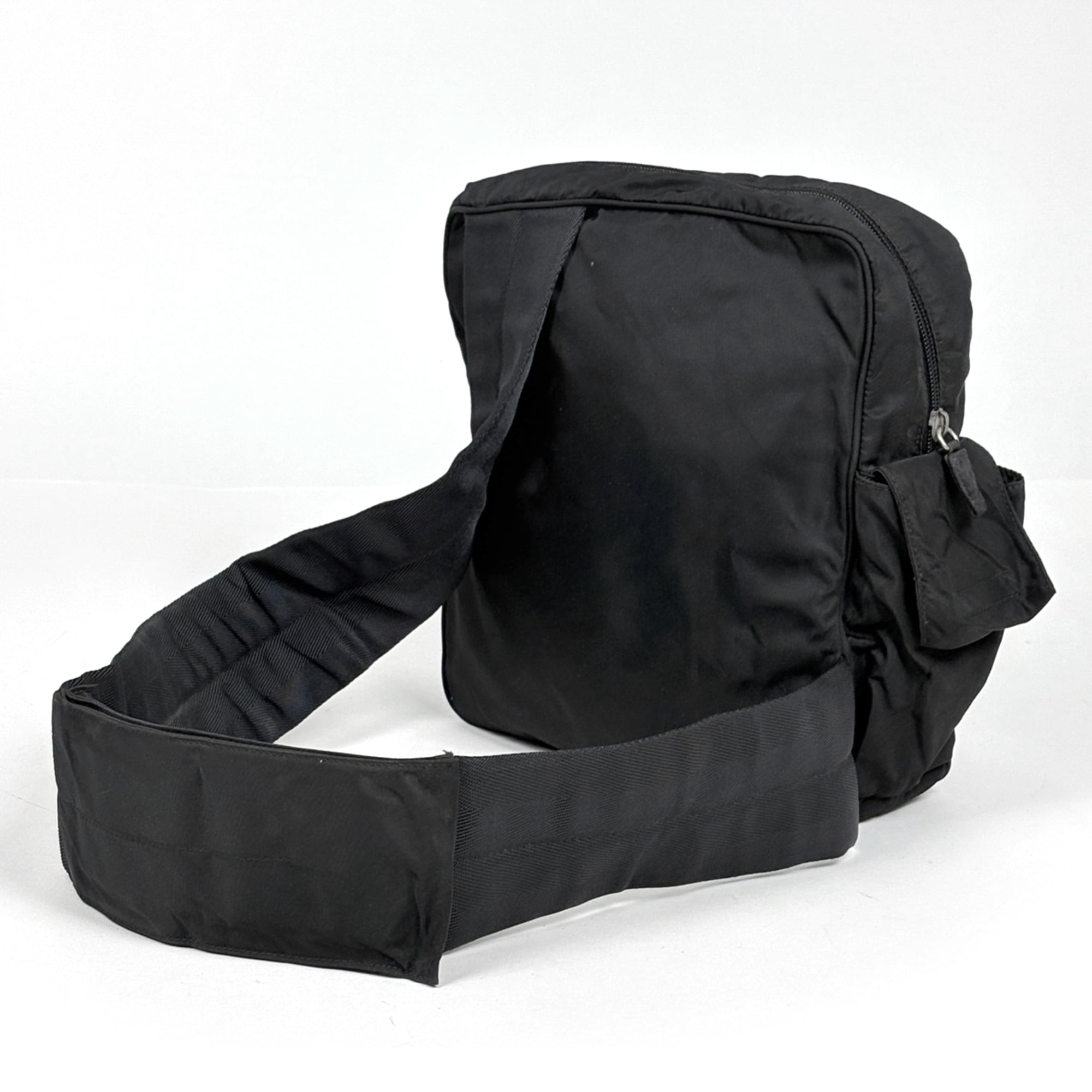 Prada Black Nylon Shoulder Bag Sling Bag (Pre-Owned)