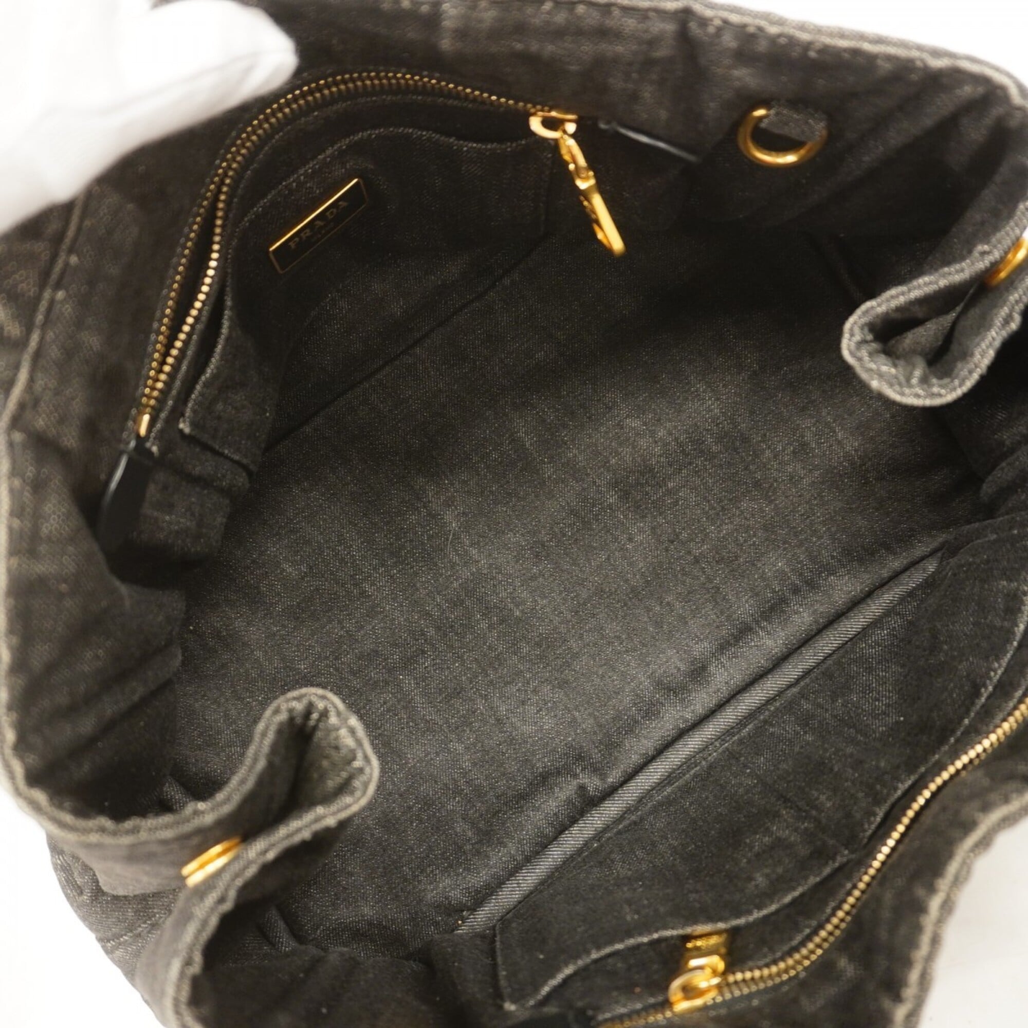 Prada Black Denim Tote Bag (Pre-Owned)