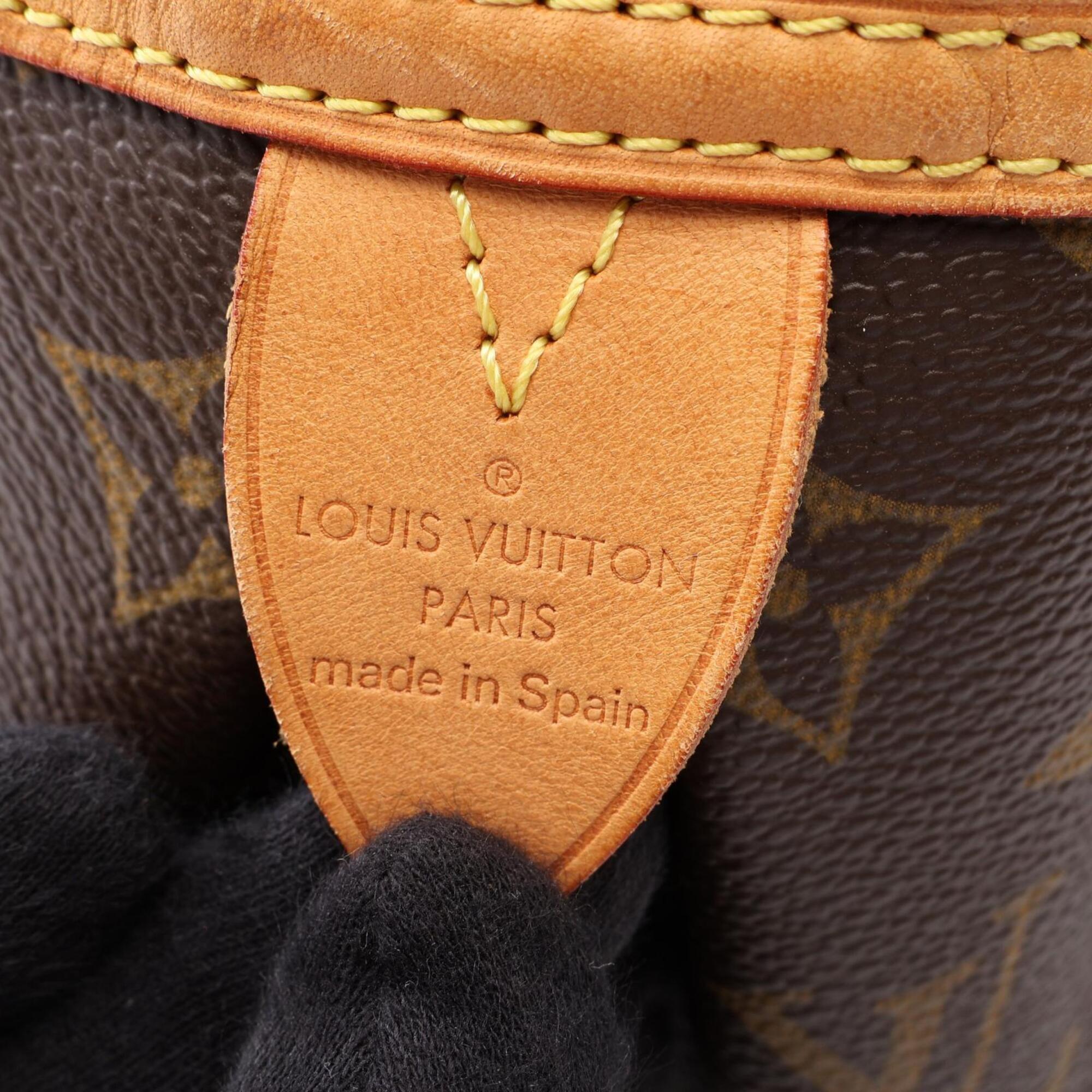 Louis Vuitton Brown Coated Canvas Leather Handbag Shoulder Bag (Pre-Owned)