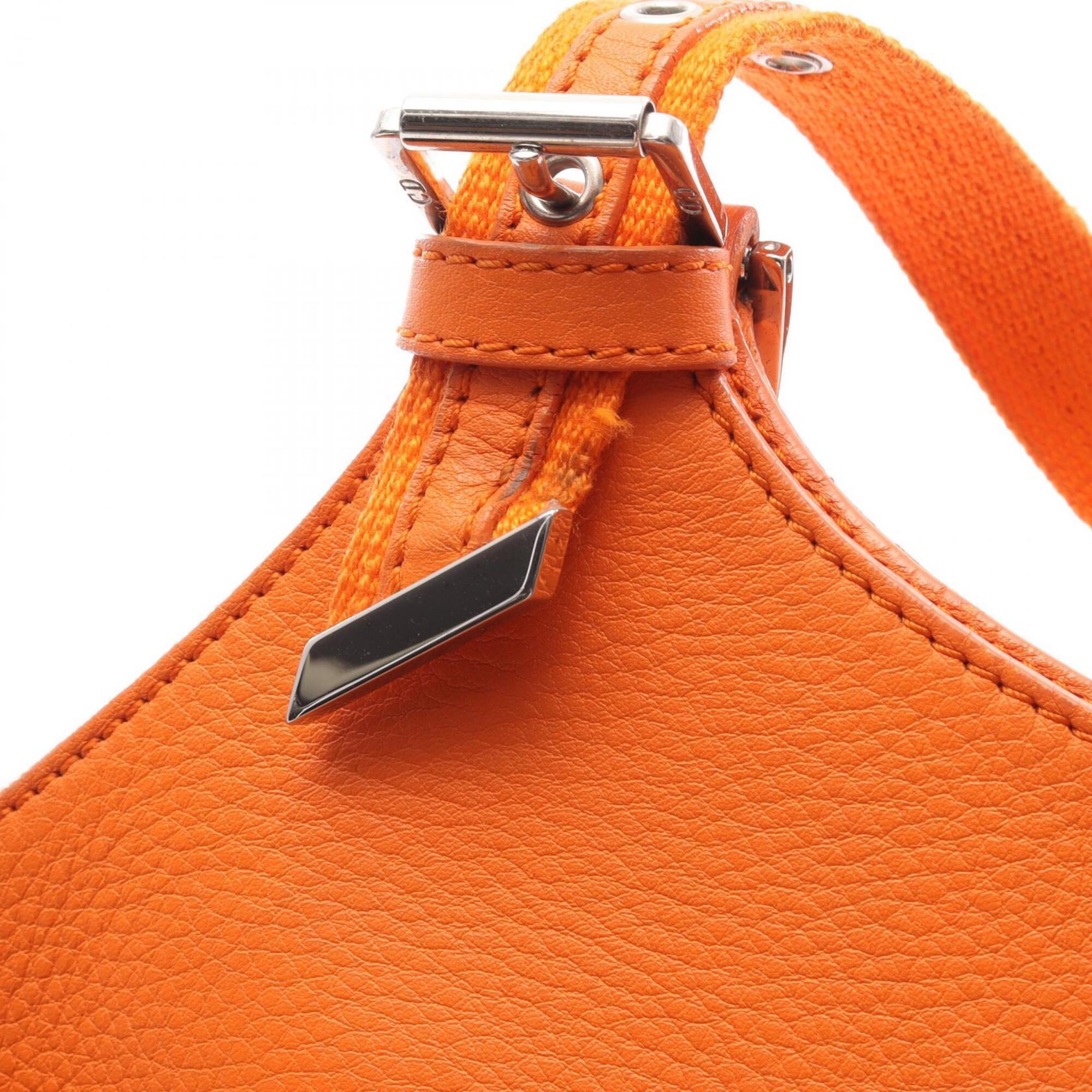 Christian Dior Beige Orange Coated Canvas Leather Handbag Tote Bag (Pre-Owned)