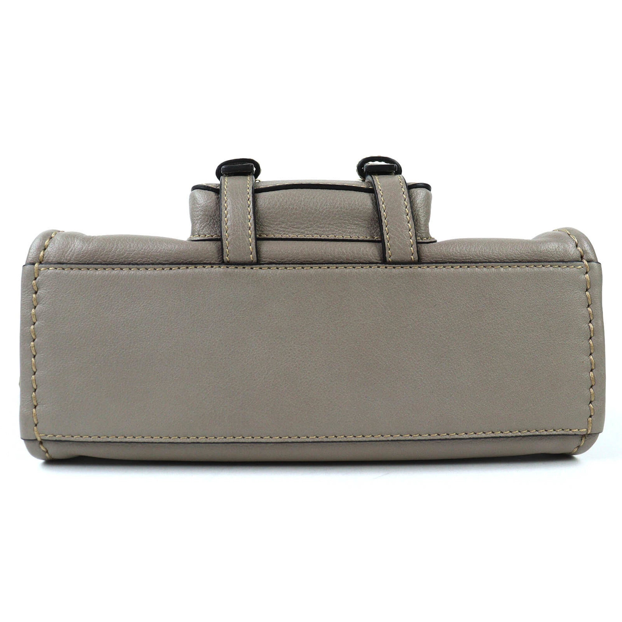 Chloé Gray Leather Handbag Shoulder Bag (Pre-Owned)