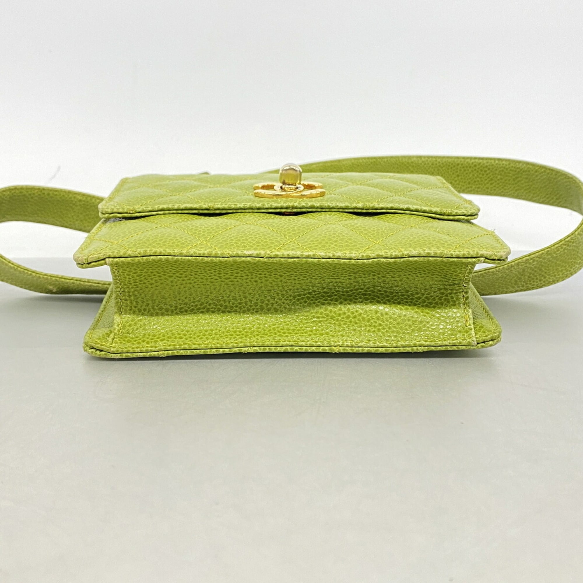 Chanel Moss Green Grained Calfskin Fanny Pack (Pre-Owned)