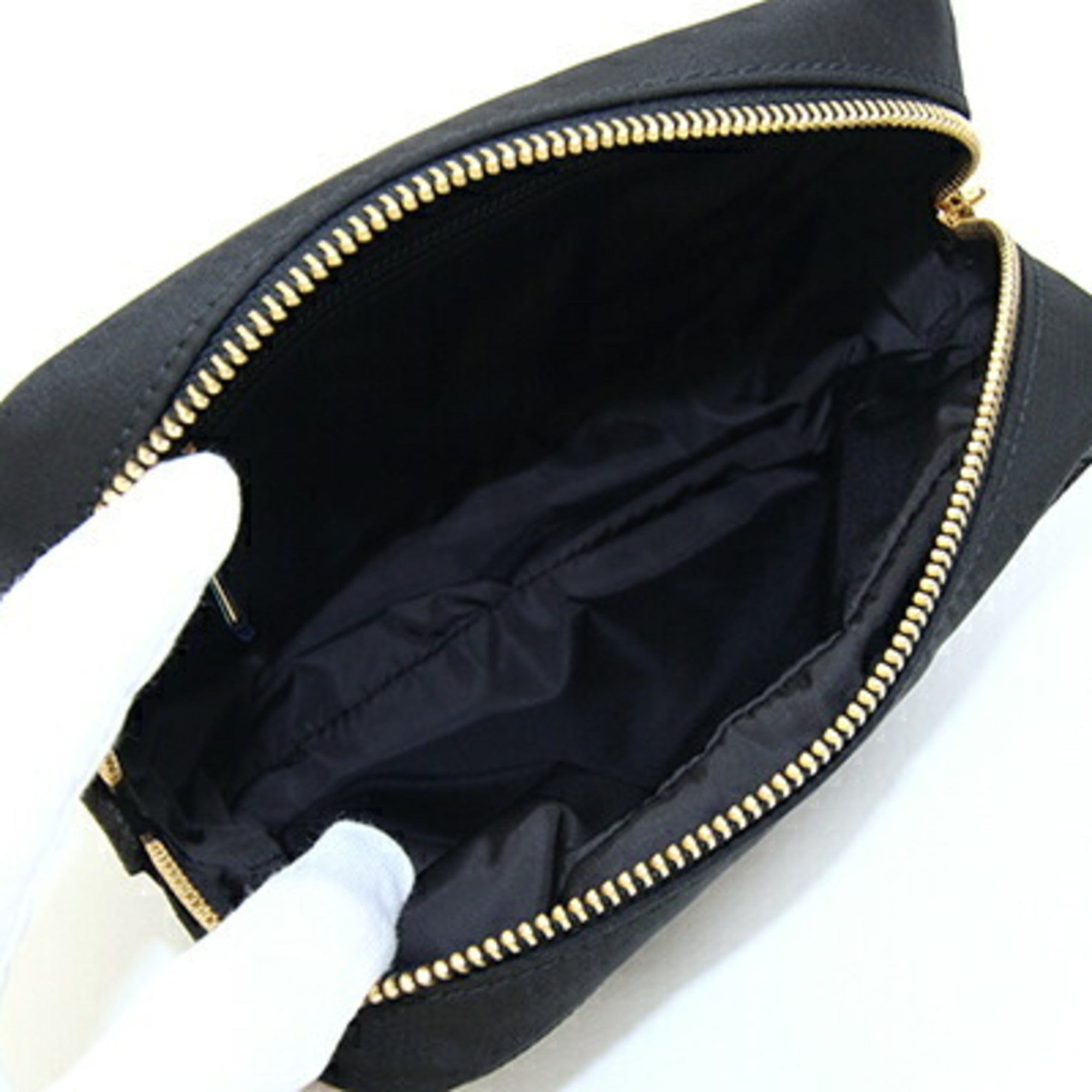 Salvatore Ferragamo Black Nylon Leather Pouch (Pre-Owned)
