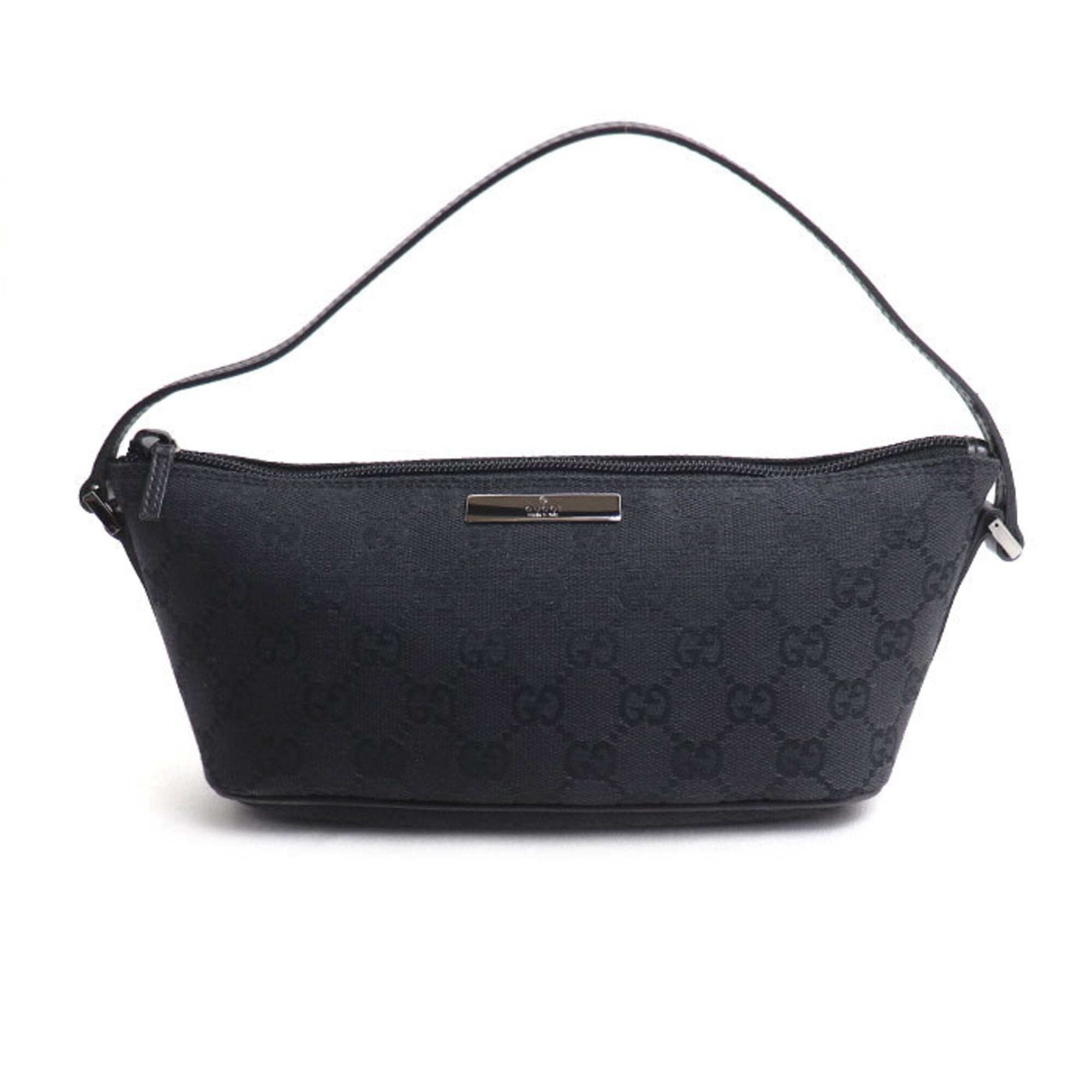 Gucci Black Gg Canvas Handbag Pouch (Pre-Owned)