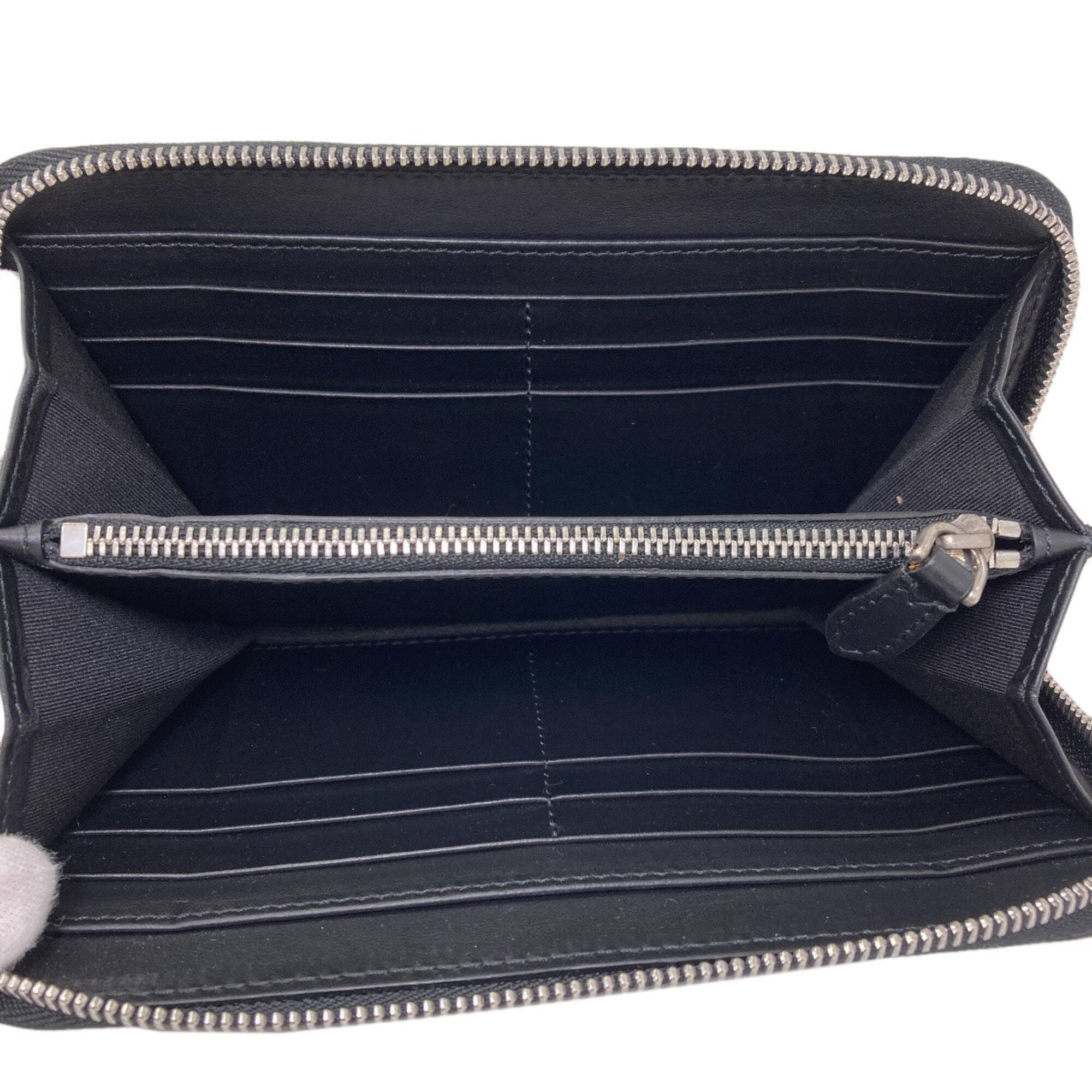 Burberry Navy Leather Long Wallet (Bi-Fold) (Pre-Owned)