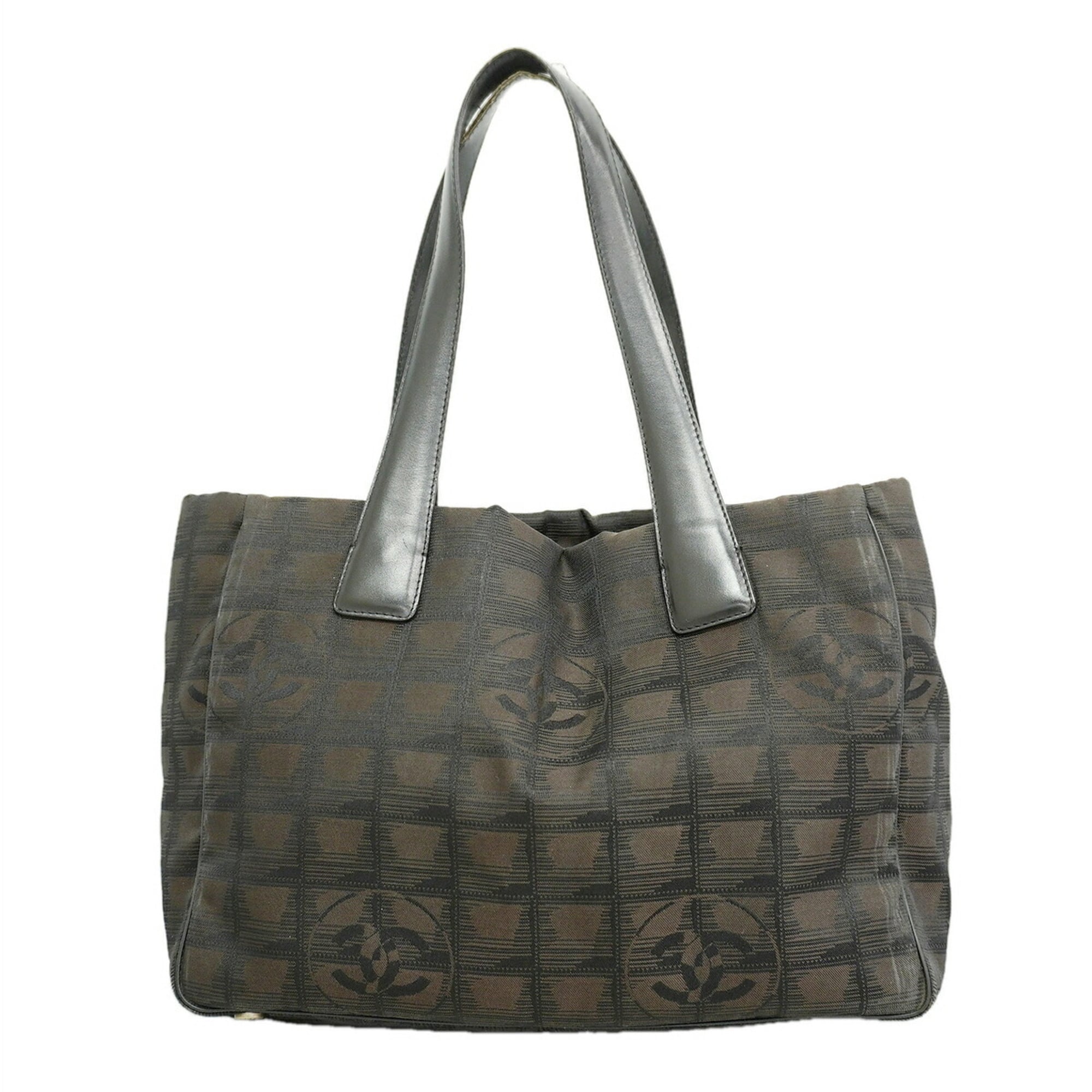 Chanel Black Brown Nylon Tote Bag (Pre-Owned)
