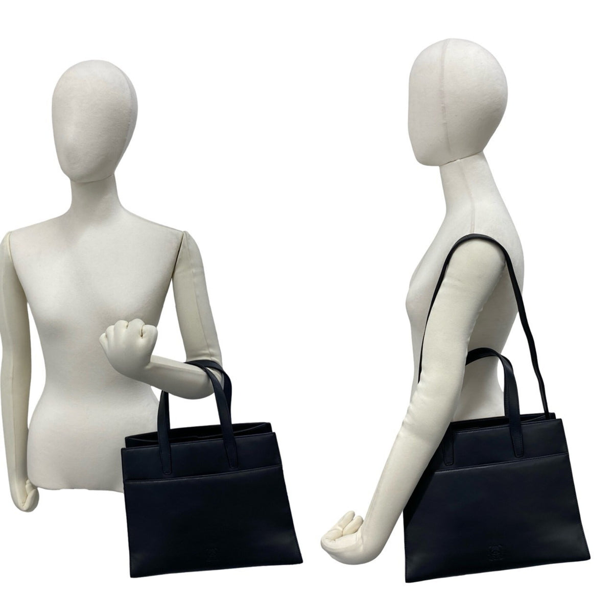 Loewe Black Leather Handbag Shoulder Bag Tote Bag (Pre-Owned)
