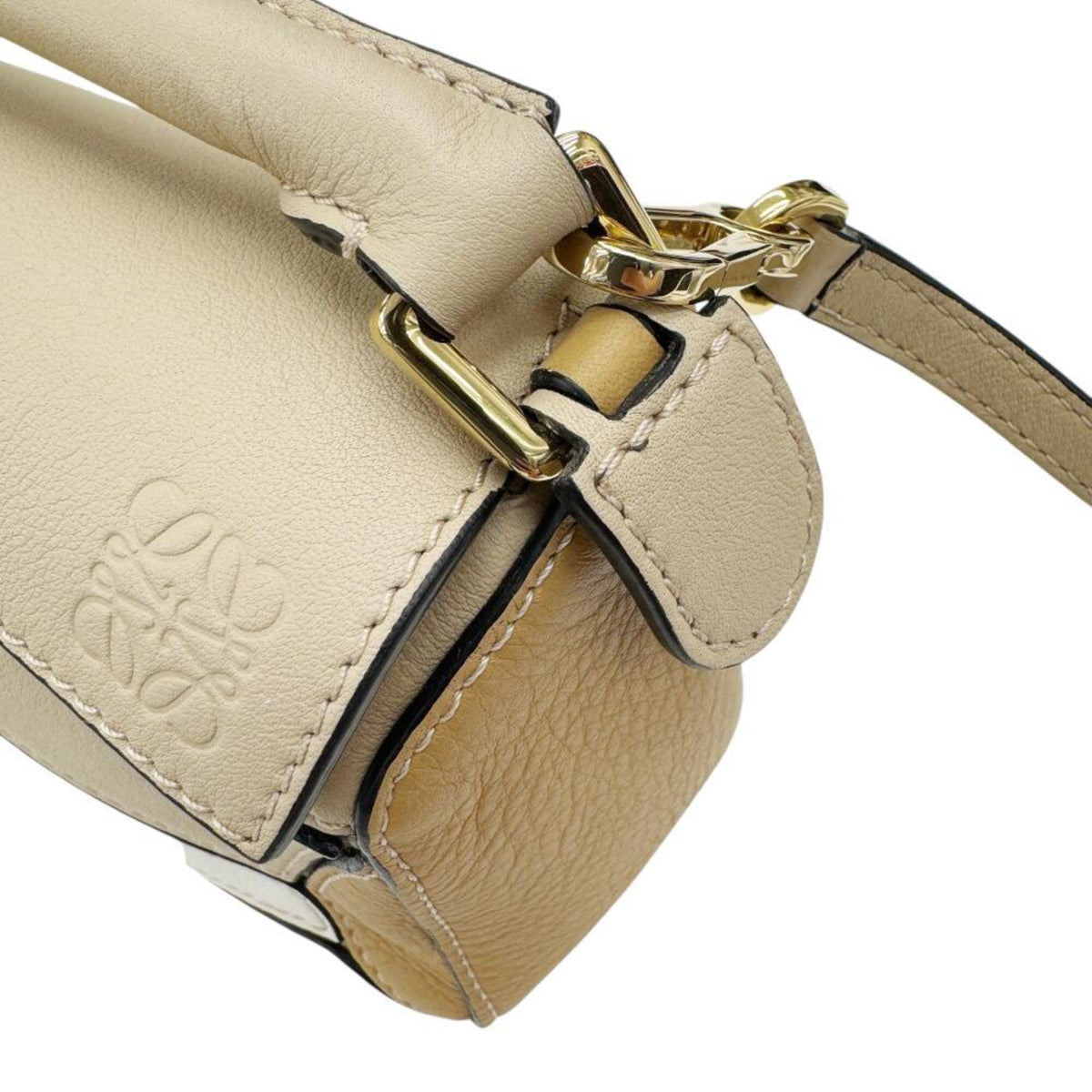 Loewe Beige Leather Handbag Shoulder Bag (Pre-Owned)
