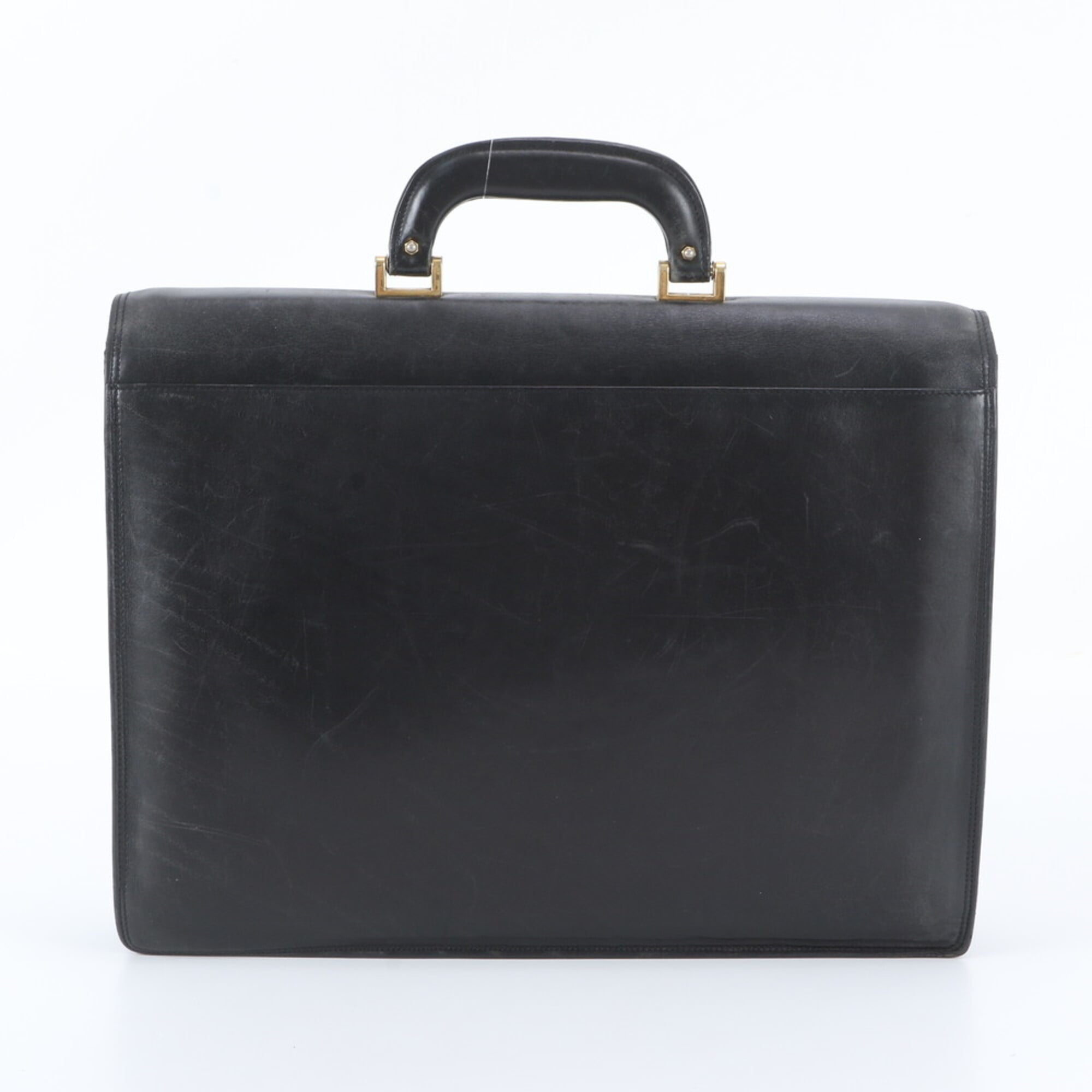 Bally Black Leather Briefcase Tote Bag (Pre-Owned)
