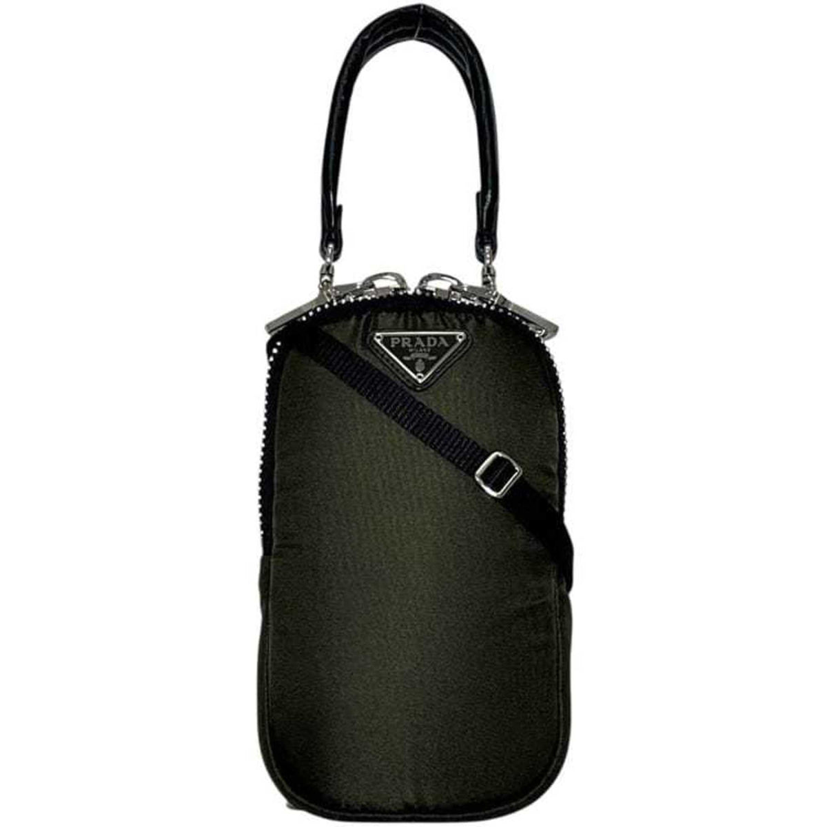 Prada Khaki Nylon Pochette Shoulder Bag (Pre-Owned)