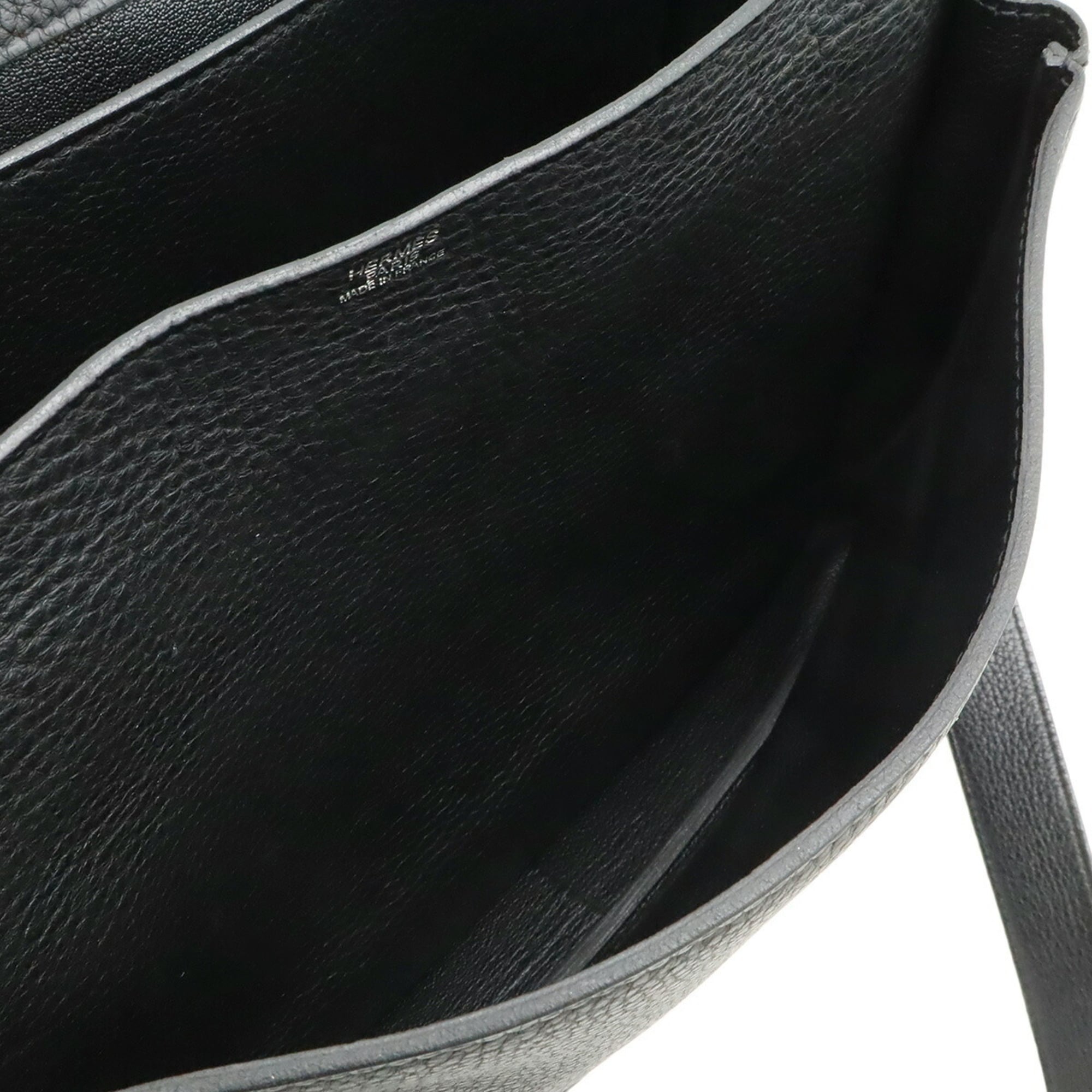 Hermes Black Taurillon Clemence Leather Shoulder Bag (Pre-Owned)