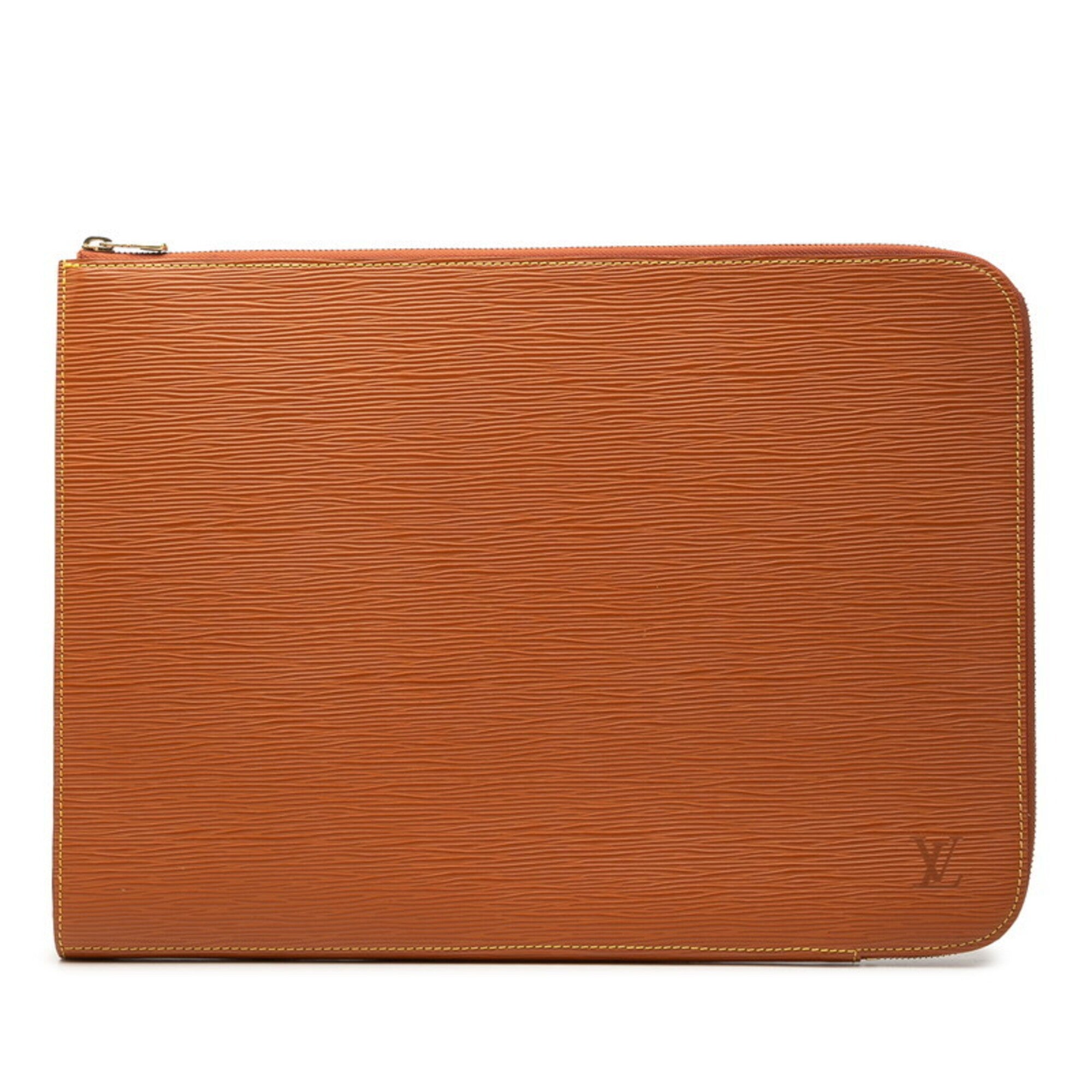 Louis Vuitton Epi Brown Gold Cipango Leather Clutch Bag (Pre-Owned)