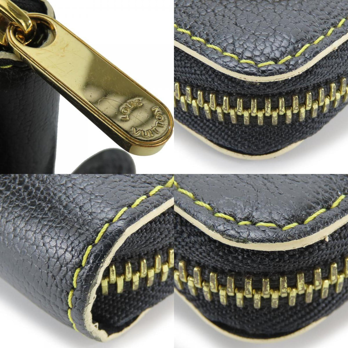 Louis Vuitton Black Leather Long Wallet (Bi-Fold) (Pre-Owned)
