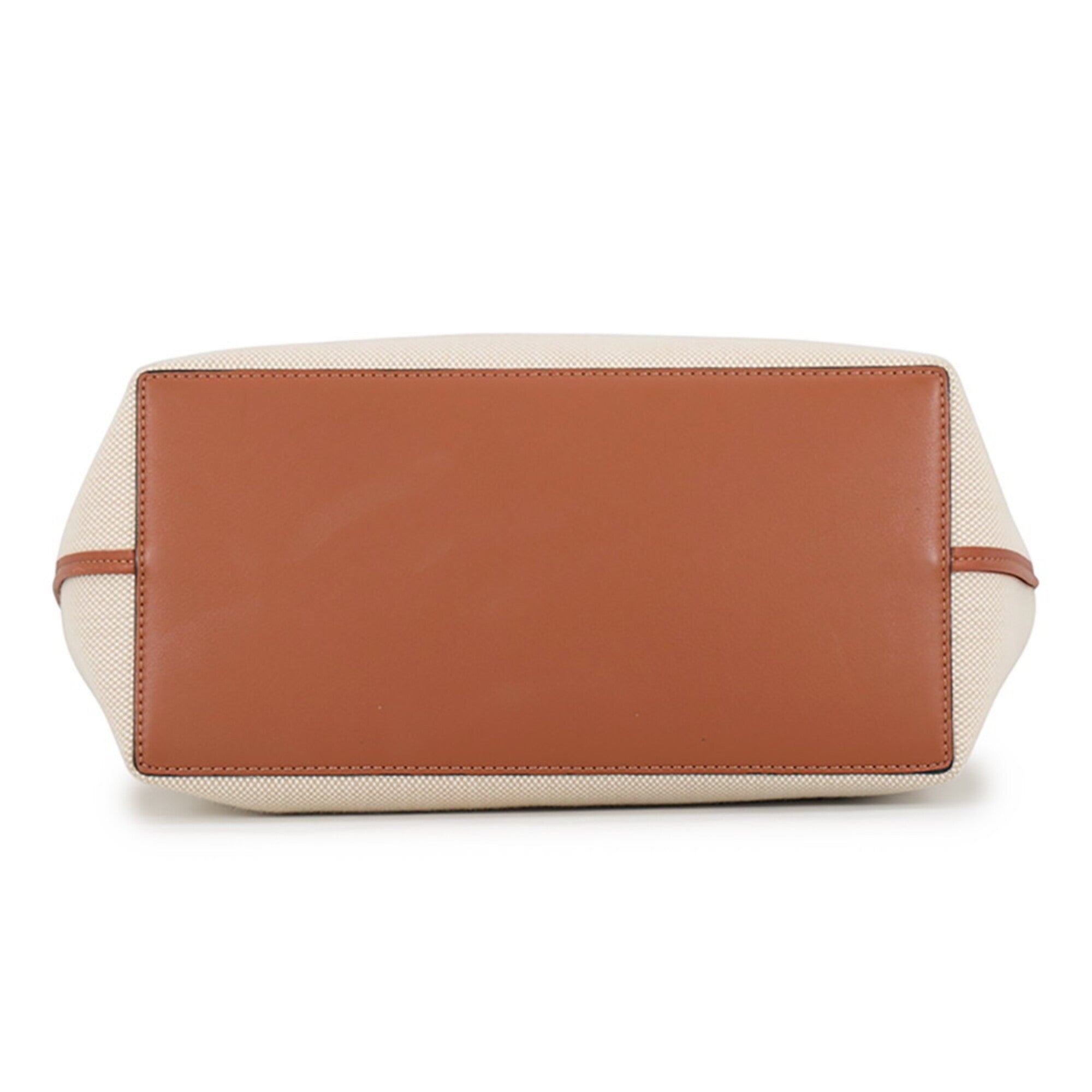 Loewe Beige Brown Canvas Leather Handbag Shoulder Bag Tote Bag (Pre-Owned)