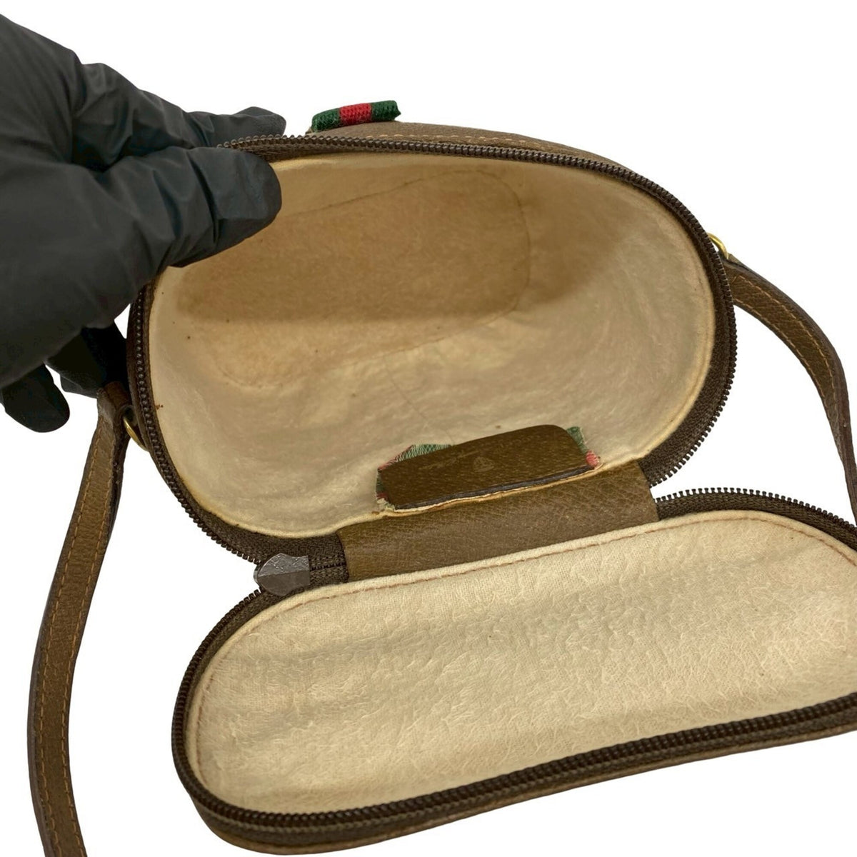 Gucci Brown Green Red Color Leather Pvc Pochette Shoulder Bag (Pre-Owned)