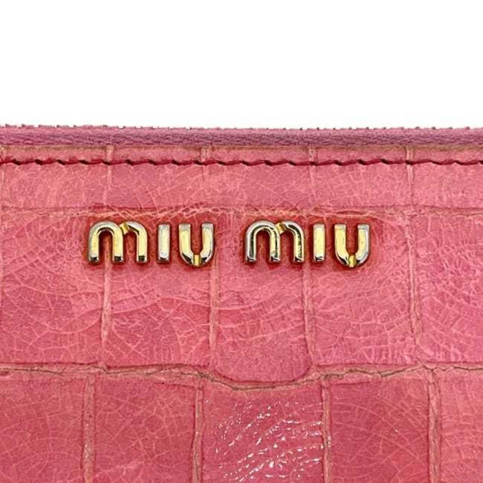 Miu Miu Pink Leather Long Wallet (Bi-Fold) (Pre-Owned)