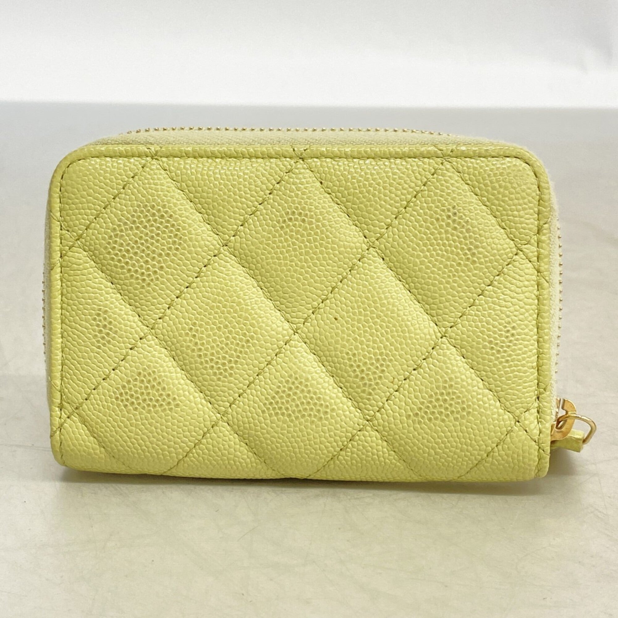 Chanel Light Green Grained Calfskin Coin Purse/Coin Case (Pre-Owned)