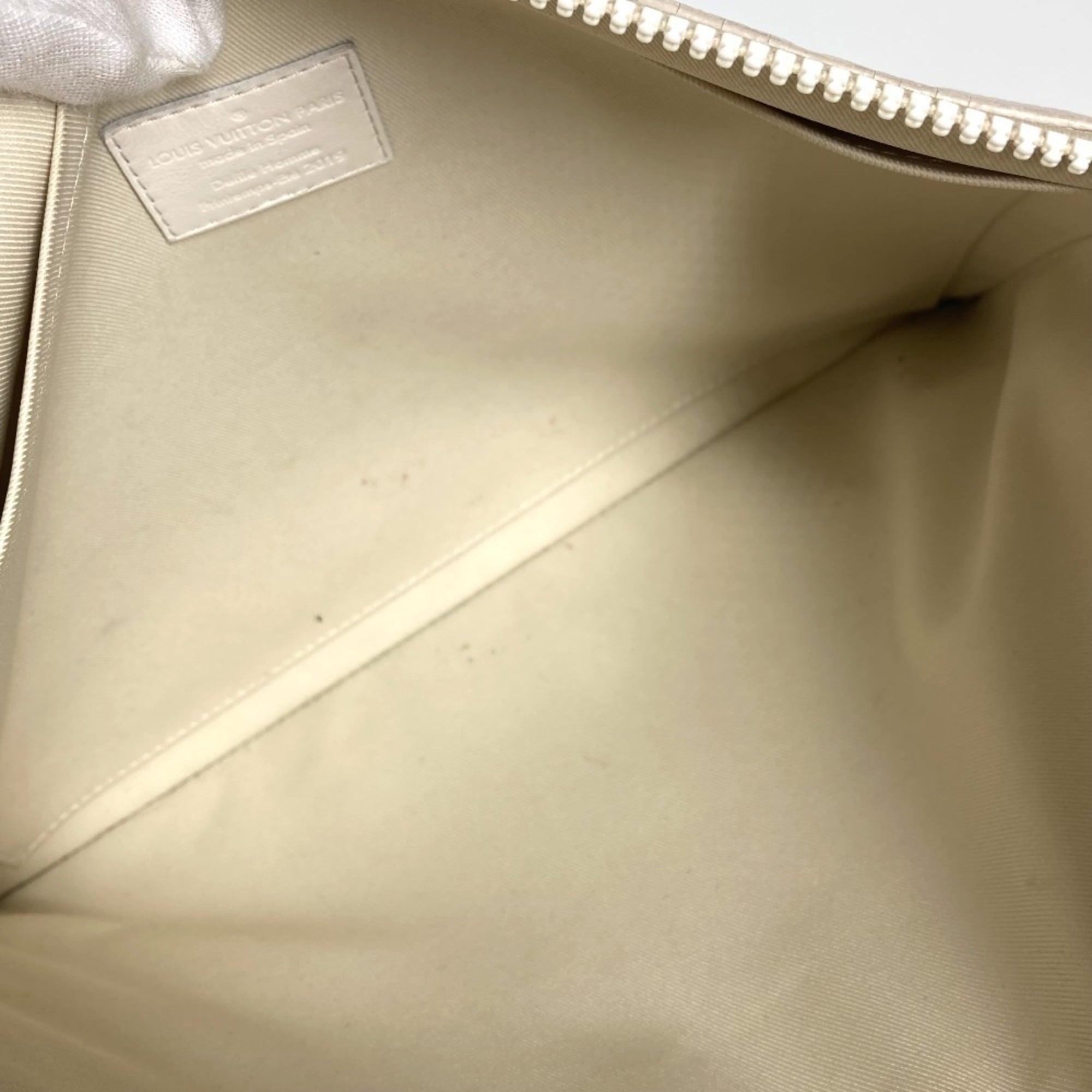 Louis Vuitton White Leather Clutch Bag Pochette Pouch (Pre-Owned)