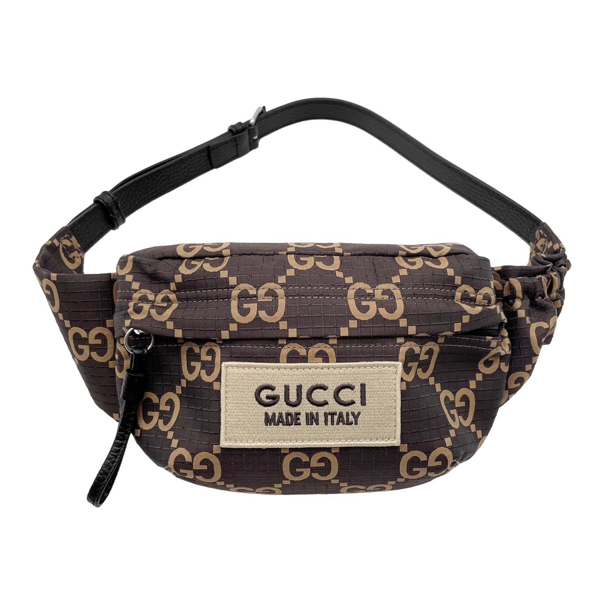 Gucci Brown Nylon Fanny Pack Sling Bag (Pre-Owned)