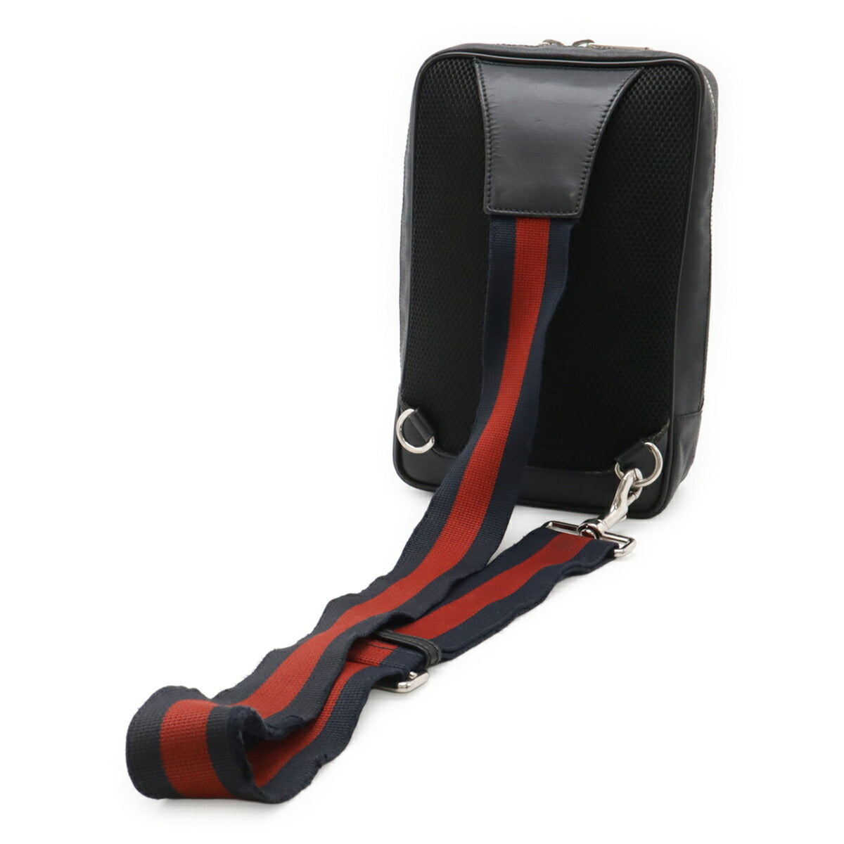 Gucci Black Gray Navy Red Color Gg Supreme Leather Shoulder Bag Sling Bag (Pre-Owned)