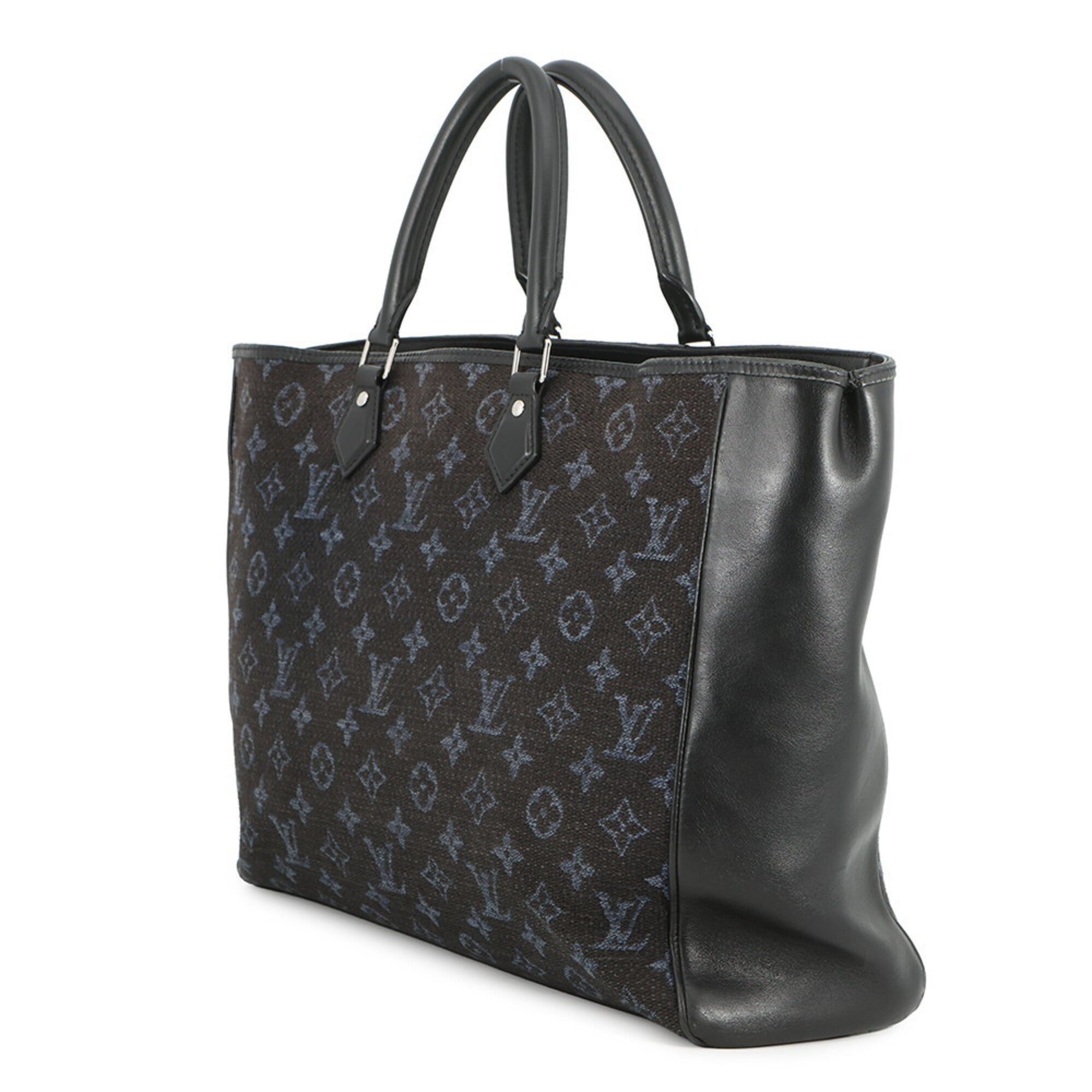 Louis Vuitton Black Noir Monogram Jacquard Handbag Tote Bag (Pre-Owned)