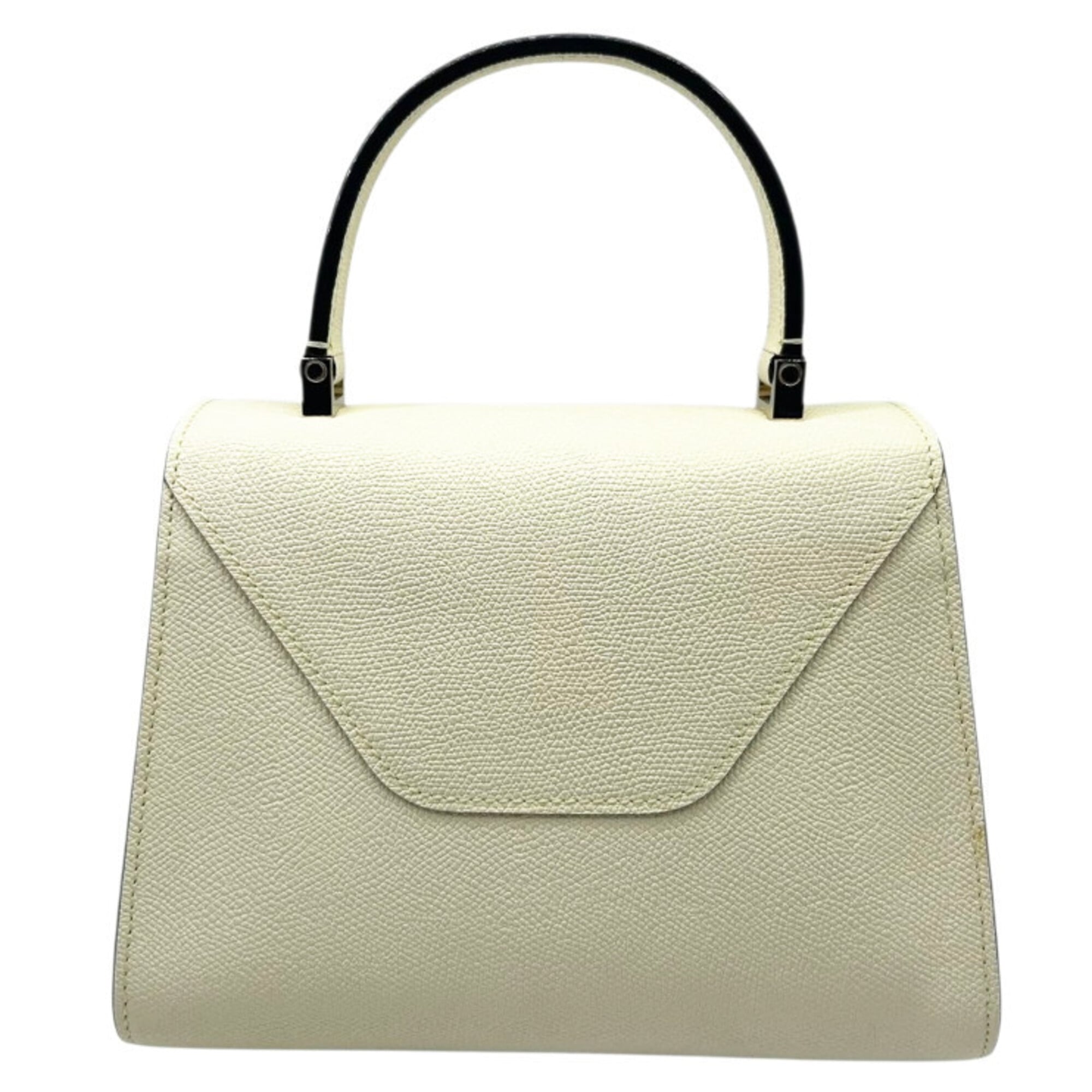 Valextra Off-White Leather Handbag Shoulder Bag (Pre-Owned)