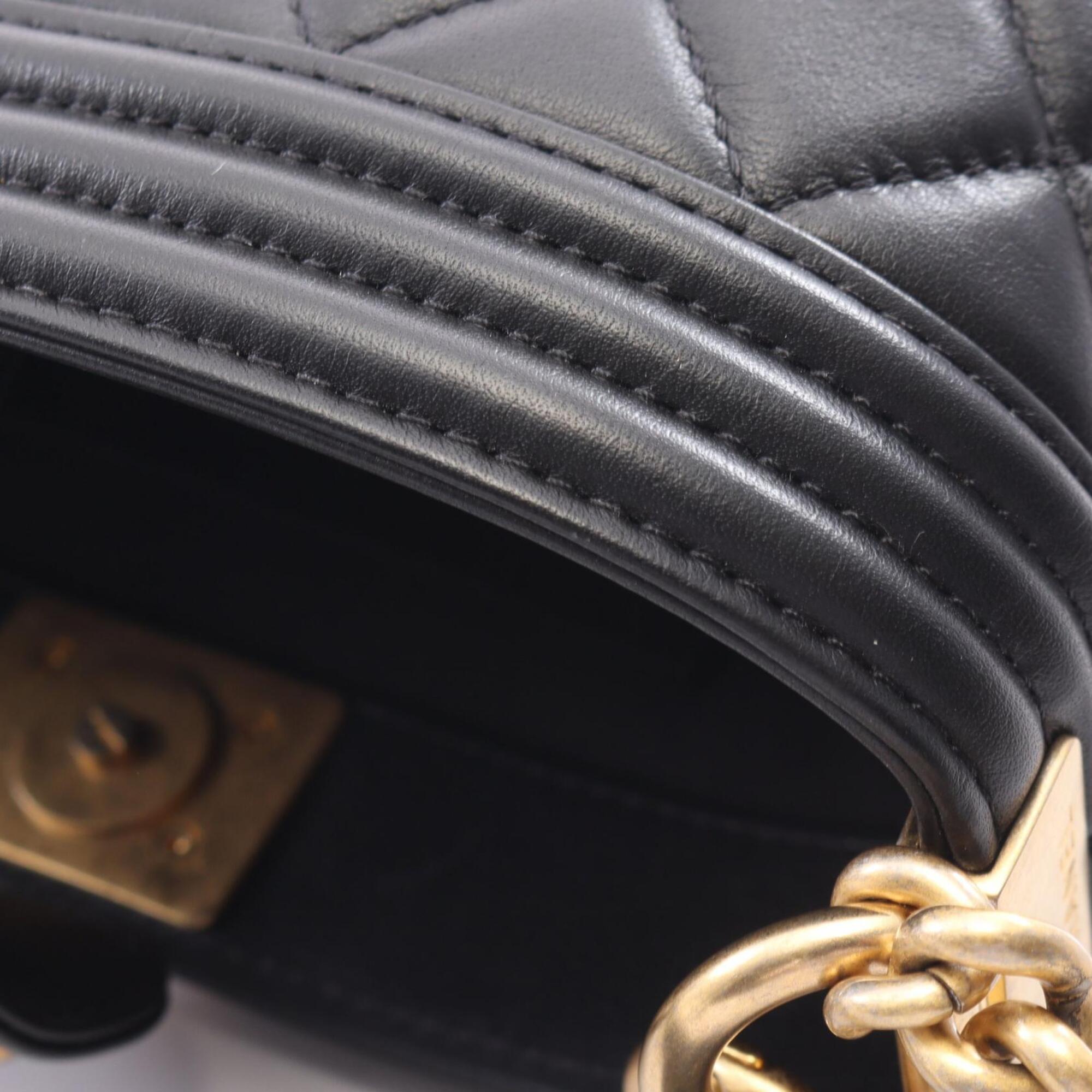 Chanel Black Leather Handbag Shoulder Bag (Pre-Owned)