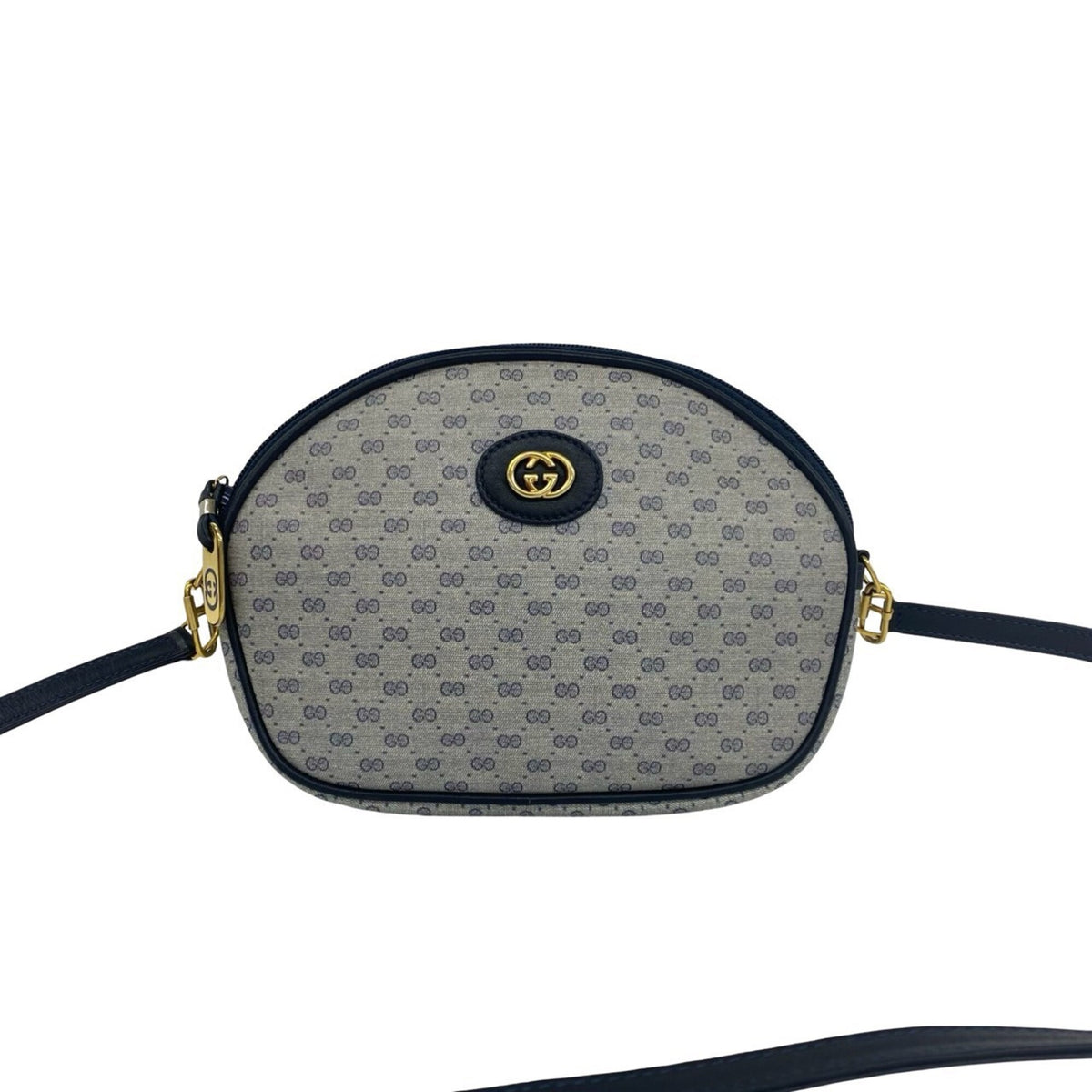 Gucci Navy Leather Pvc Pochette Shoulder Bag (Pre-Owned)