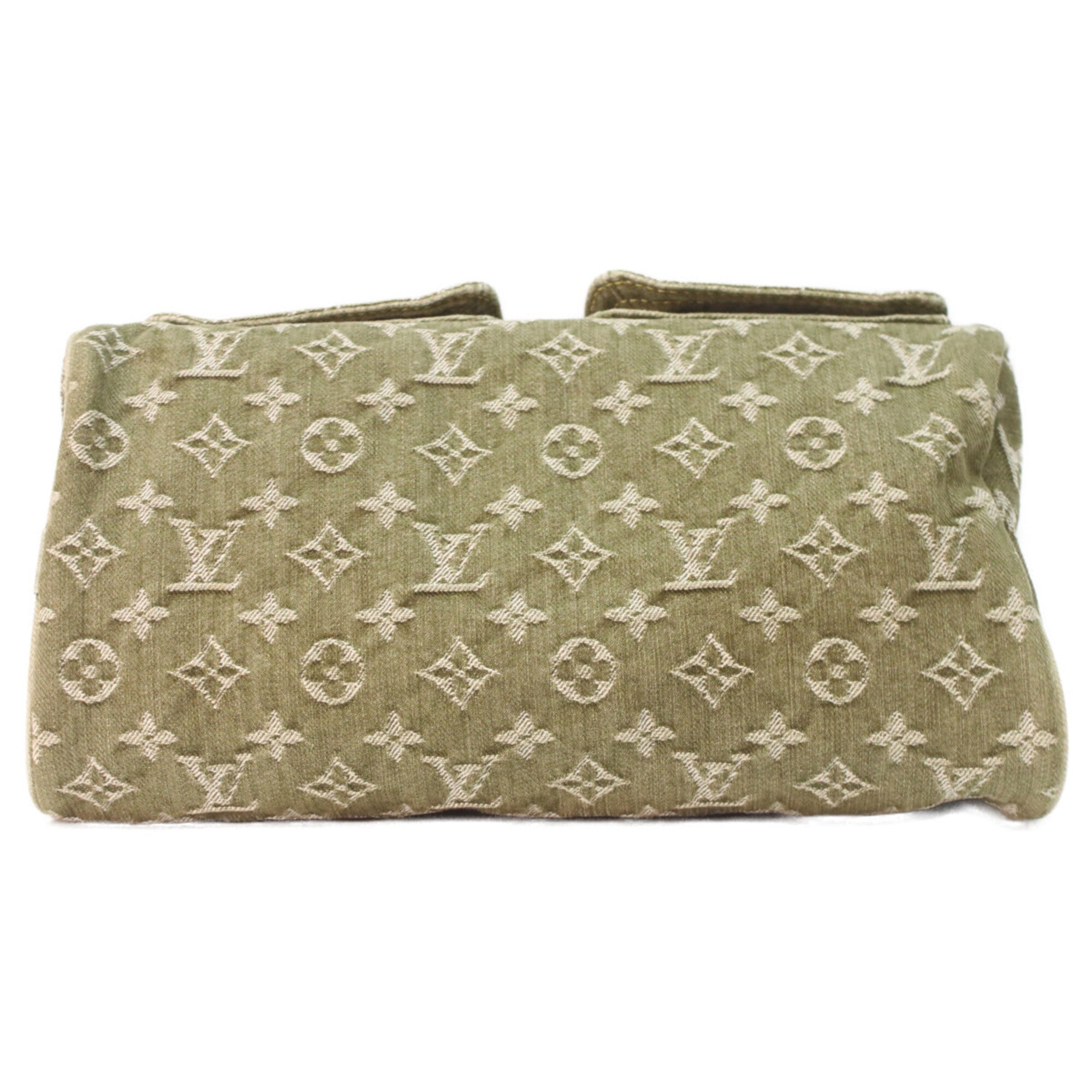 Louis Vuitton Khaki Monogram Denim Handbag (Pre-Owned)