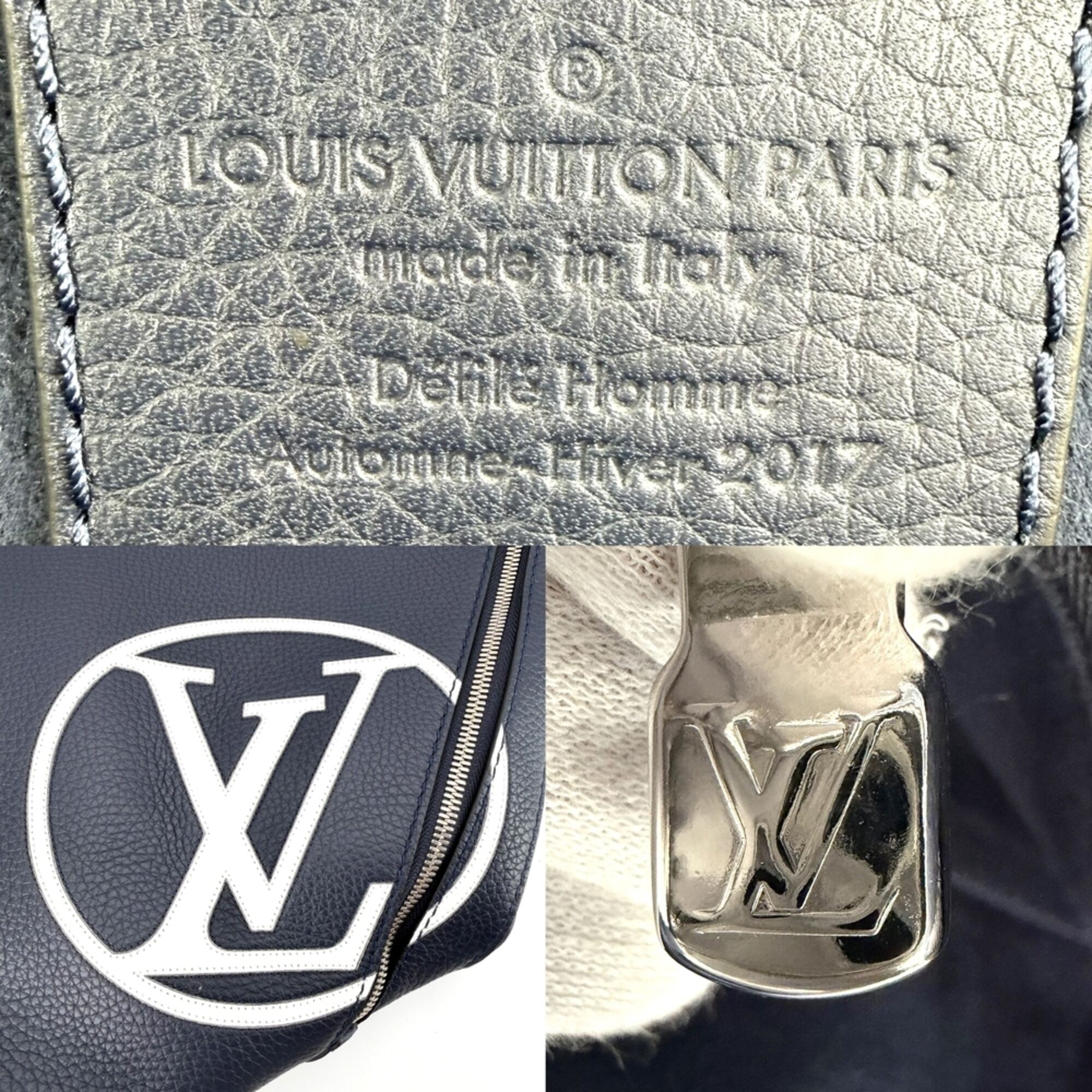 Louis Vuitton Navy Leather Shoulder Bag (Pre-Owned)